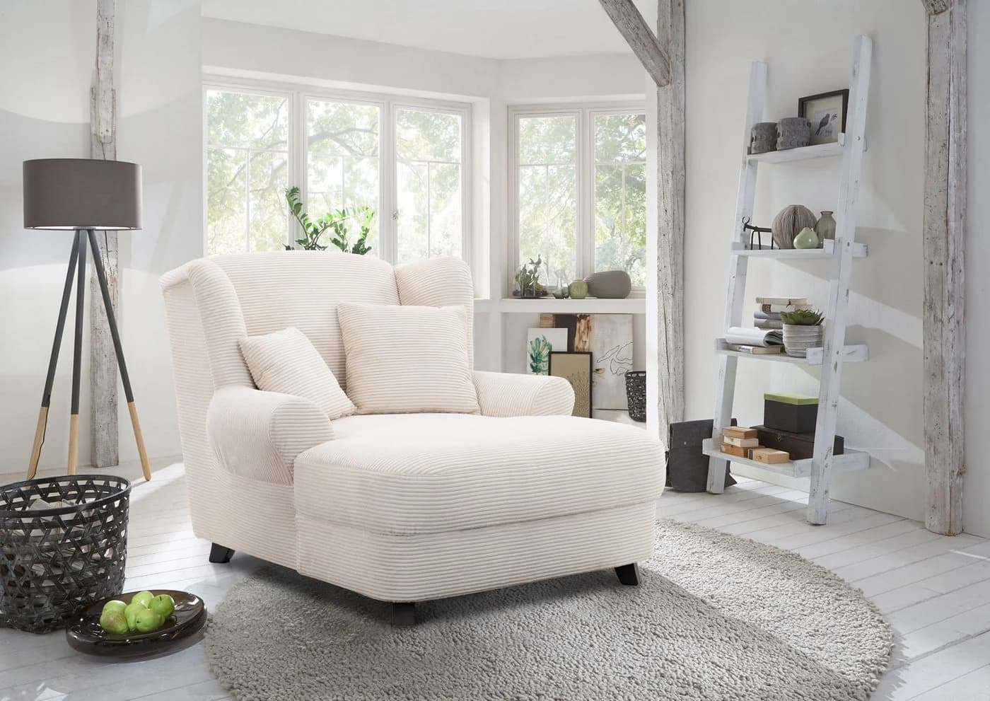 HOME AFFAIRE XXL-Sessel Oase Beige mit Zierkissen - Bild 2
