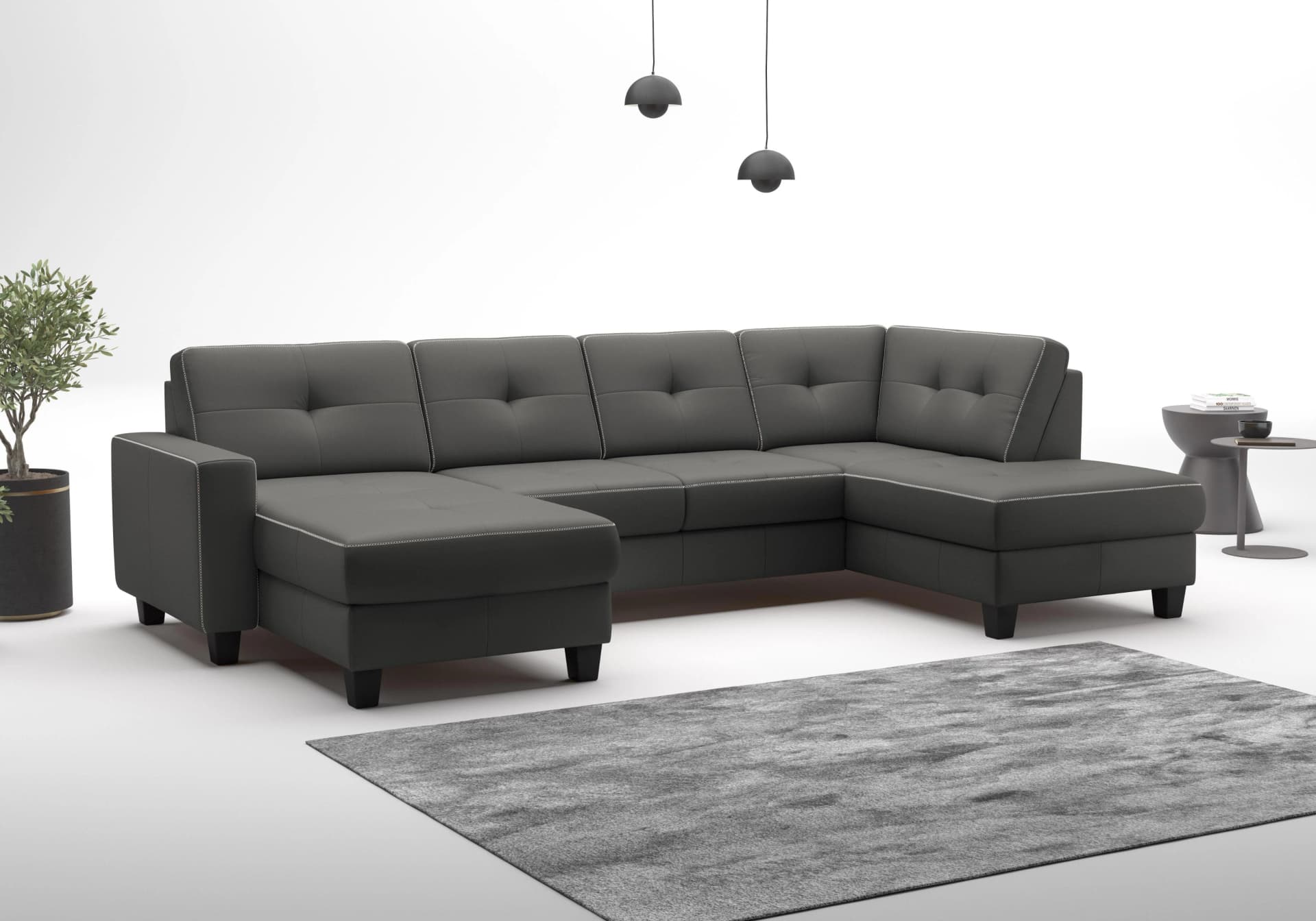 HOME AFFAIRE Wohnlandschaft Varese Anthrazit