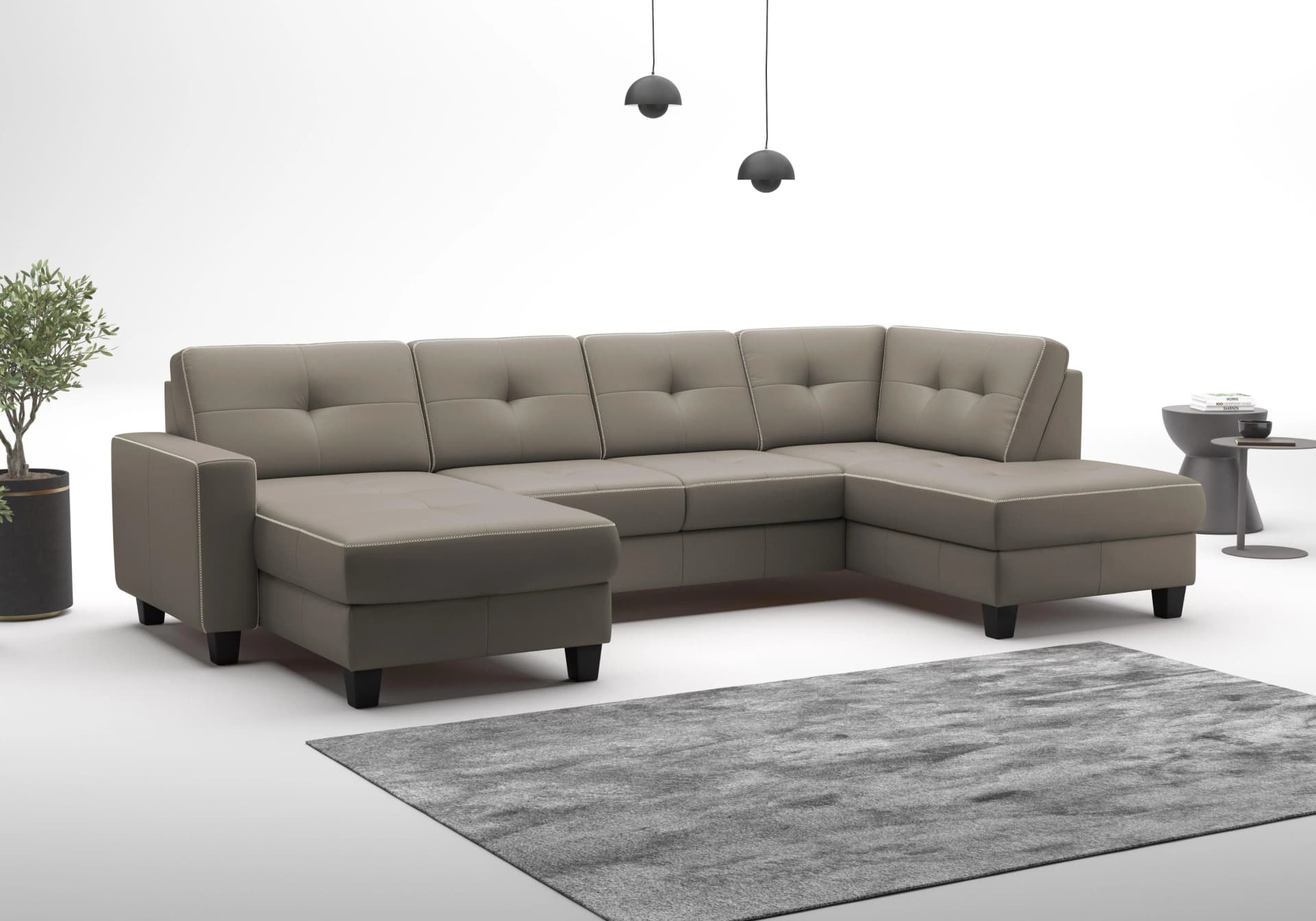 Wohnlandschaft HOME AFFAIRE Varese delphine Naturleder