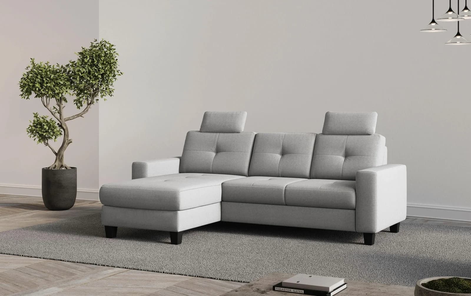 Home Affaire Ecksofa Varese Grau mit Bettfunktion und Bettkasten