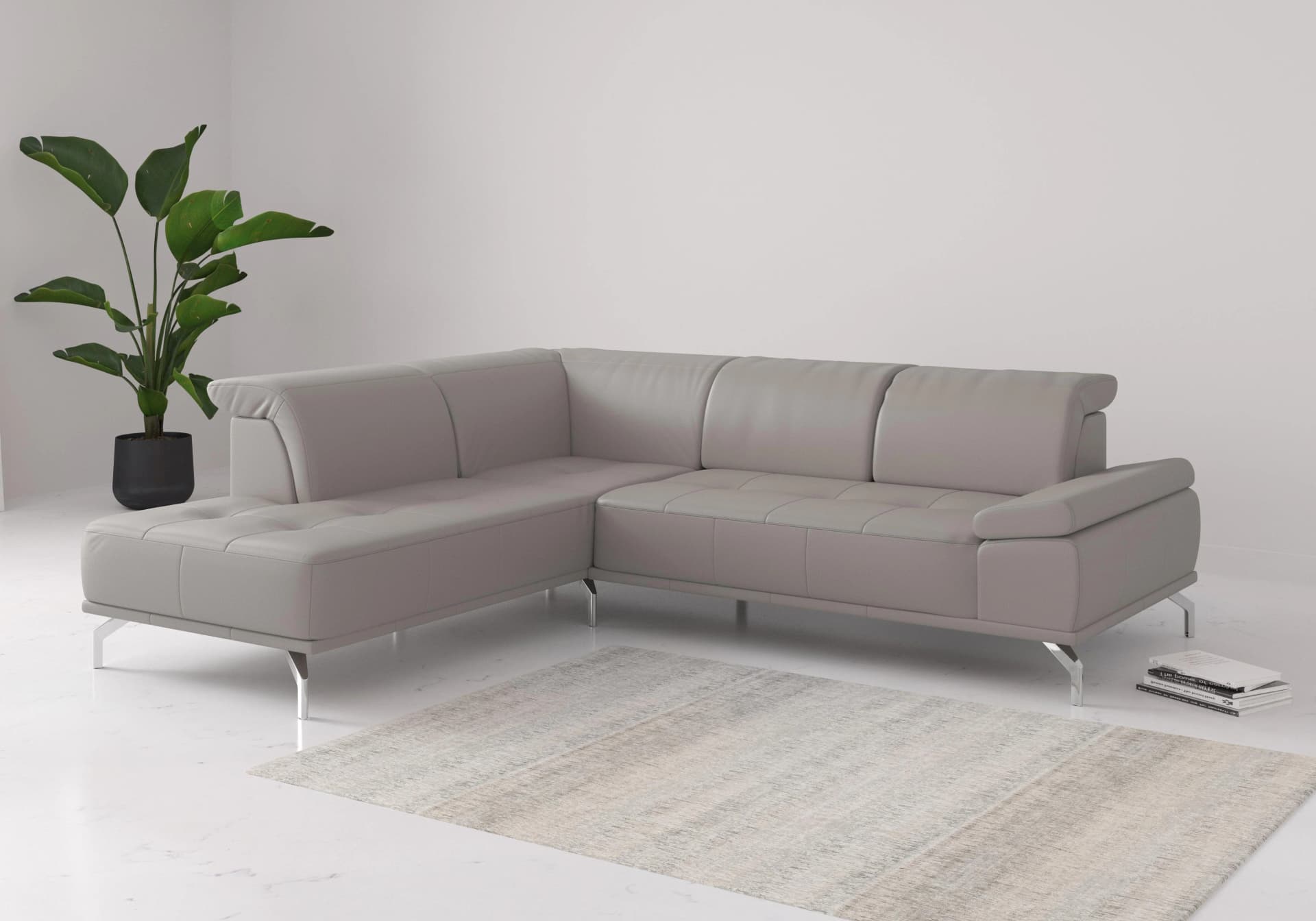 HOME AFFAIRE Ecksofa Caluna Grau mit Sitztiefenverstellung