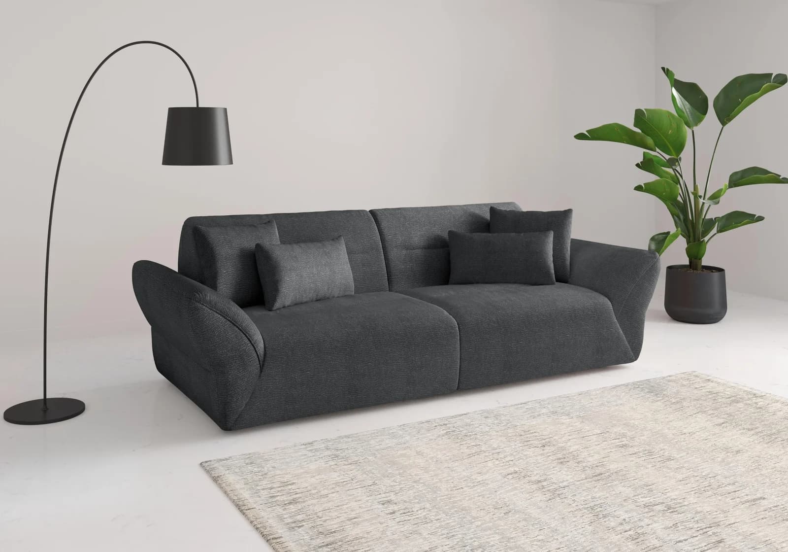 Big-Sofa SIT & MORE Dali Grau 300cm 100% Polyester