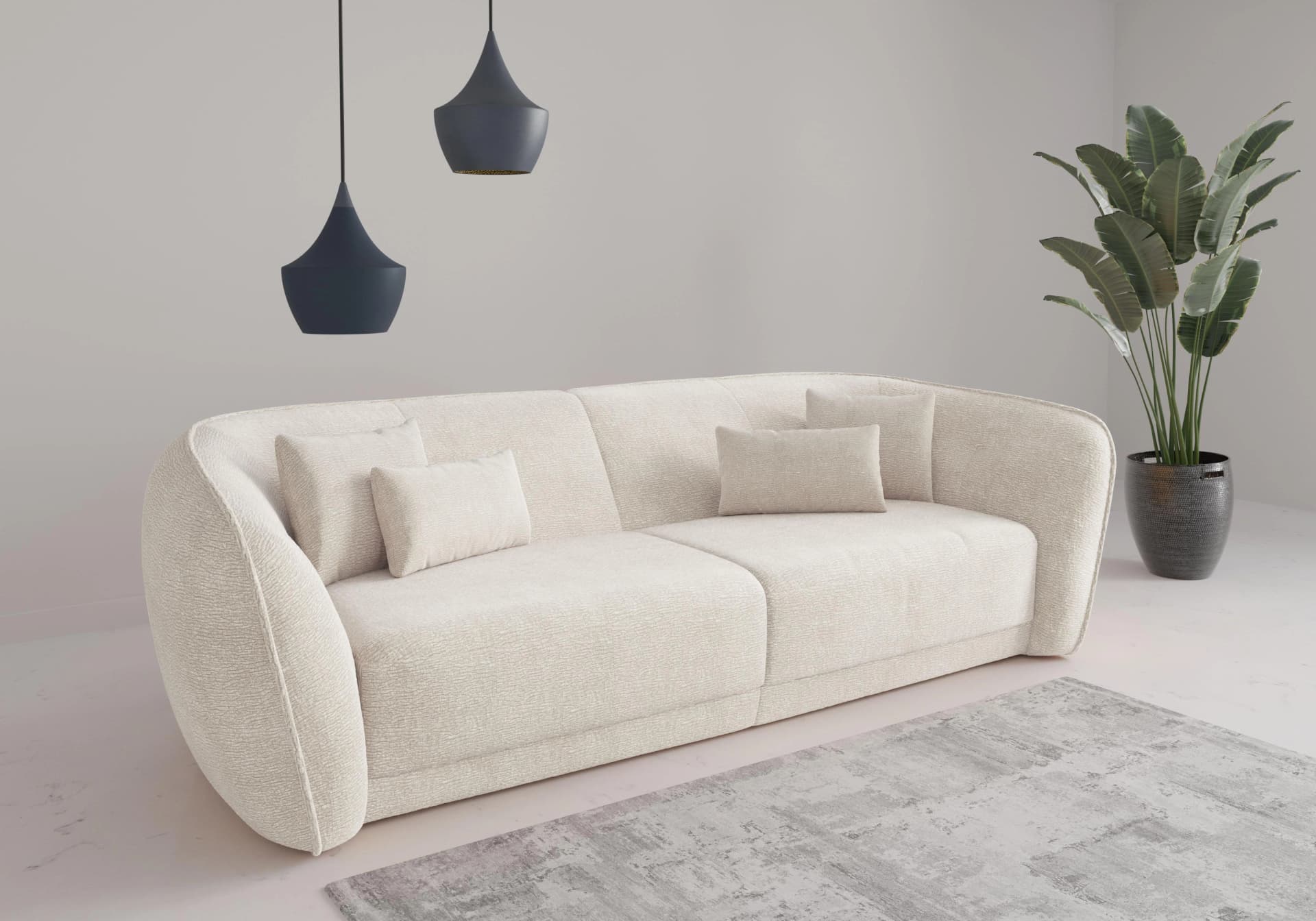 Big-Sofa SIT & MORE Neapel Beige 4-Sitzer Chenille
