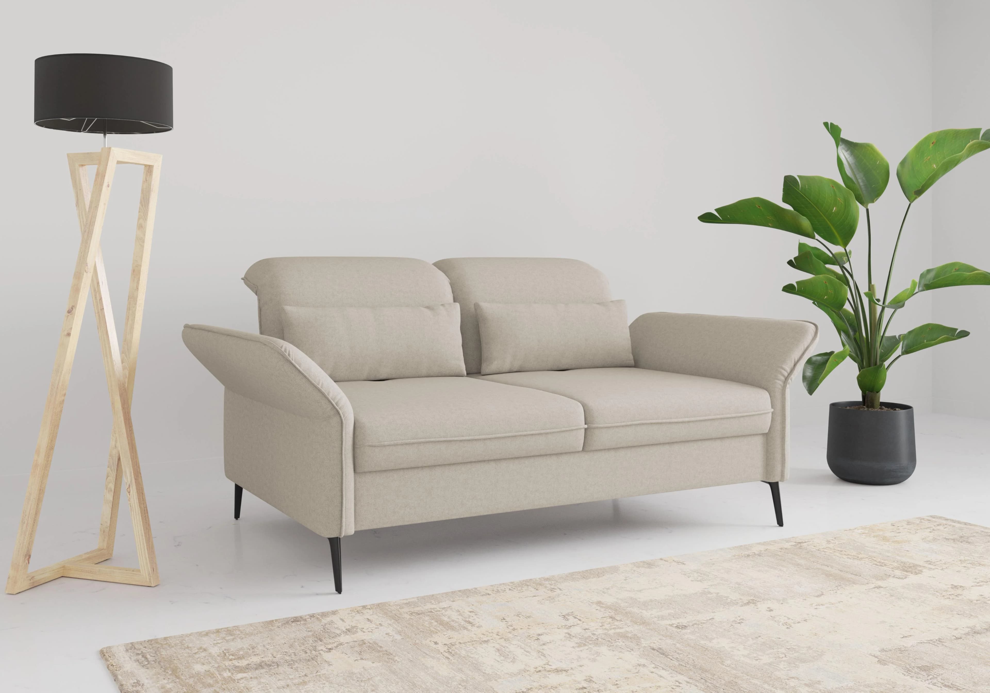 SIT & MORE Sofa Emely 2,5-Sitzer Beige mit Sitztiefenverstellung