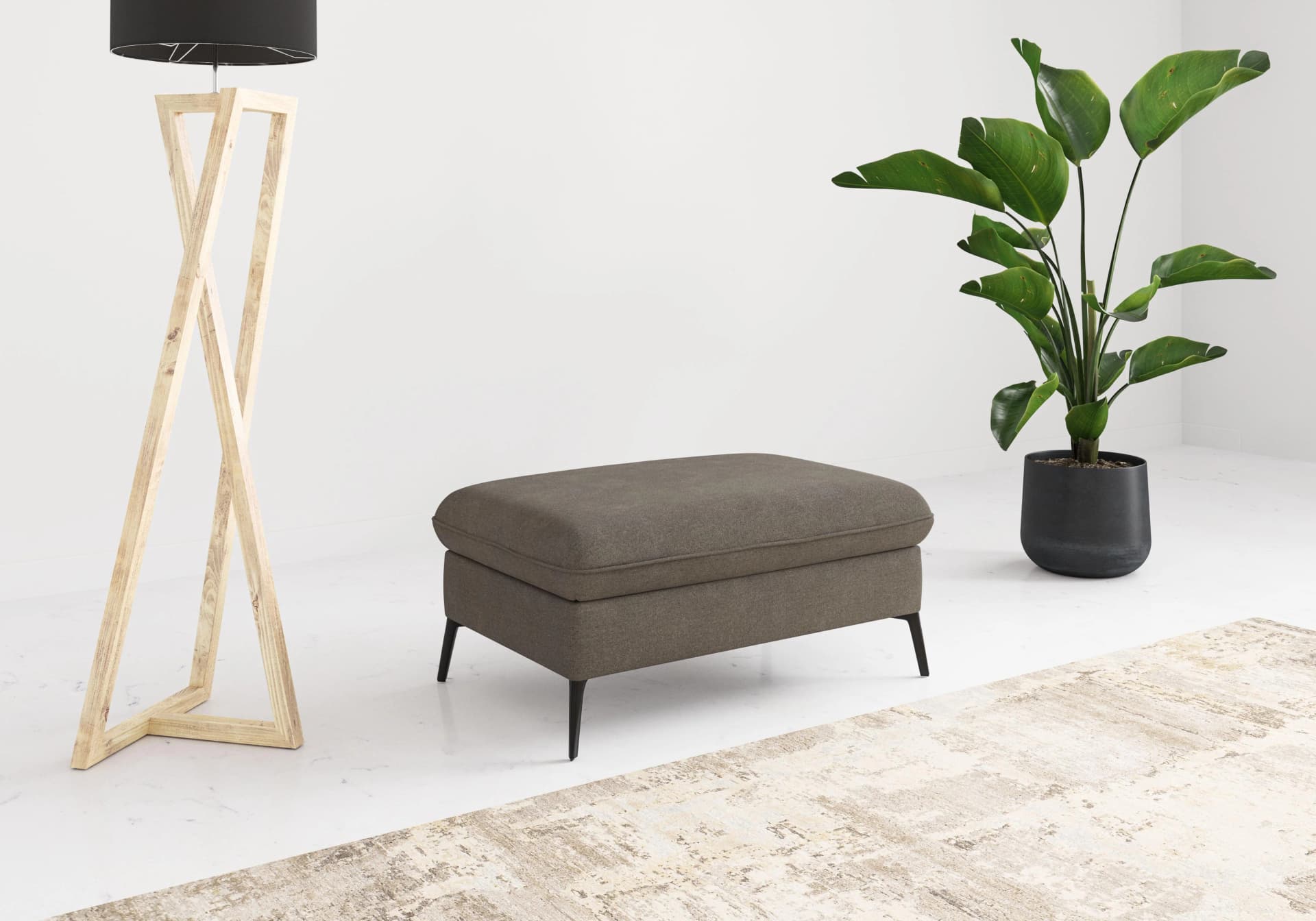 SIT & MORE Polsterhocker Emely mit Stauraum Braun