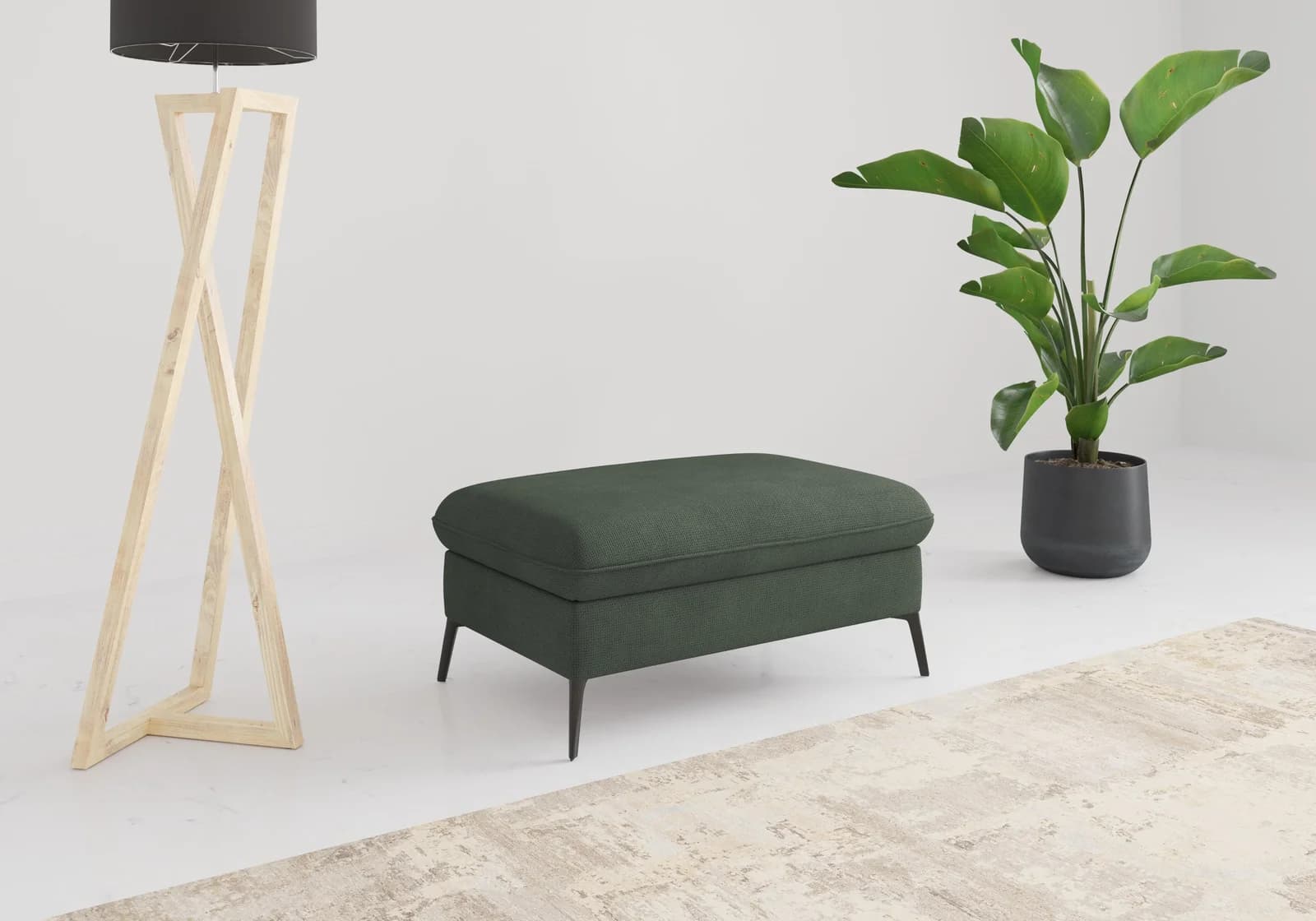 SIT & MORE Polsterhocker Emely mit Stauraum Grün