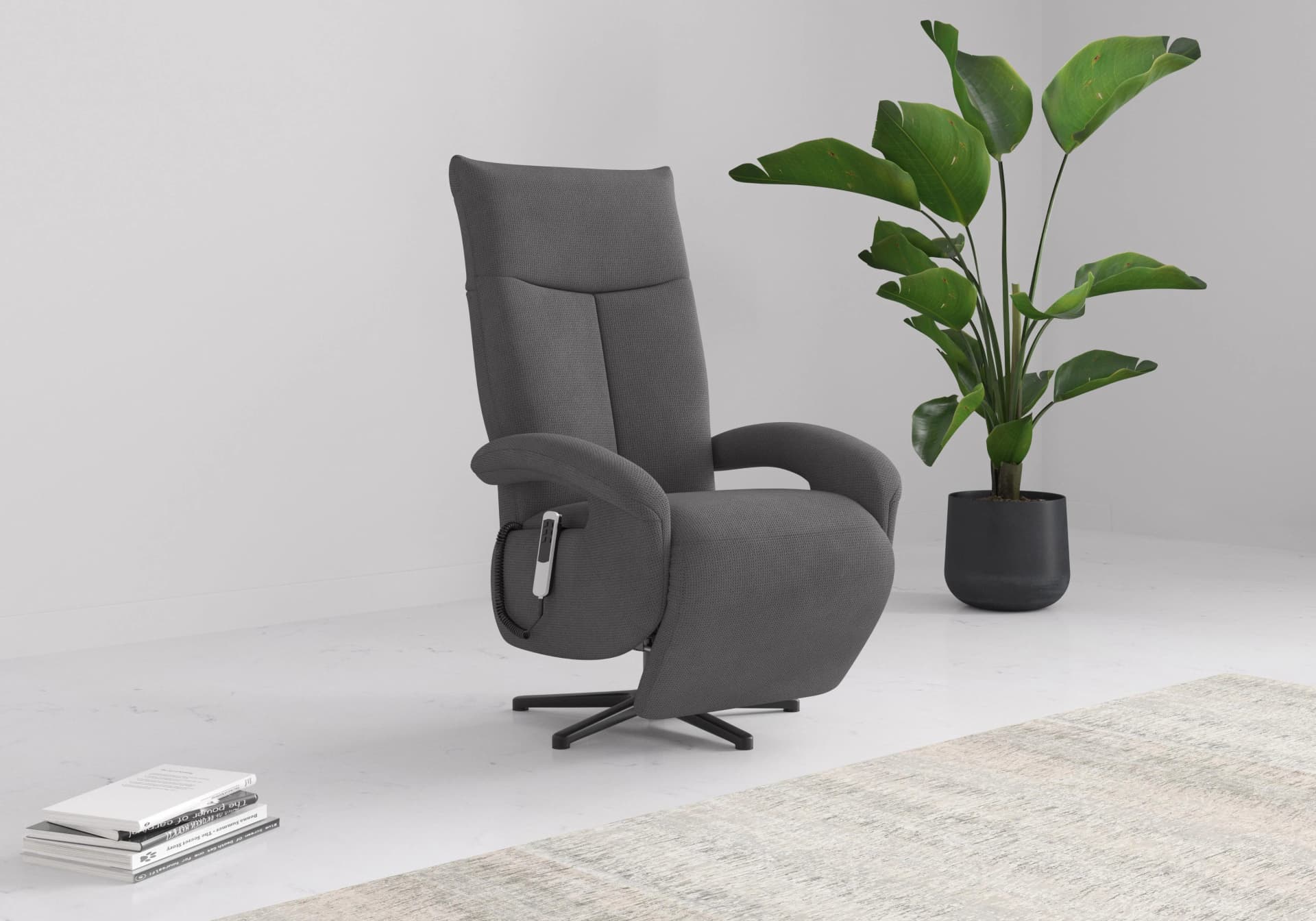 SIT & MORE TV-Sessel Emely Grau Elektrisch Verstellbar mit Akku