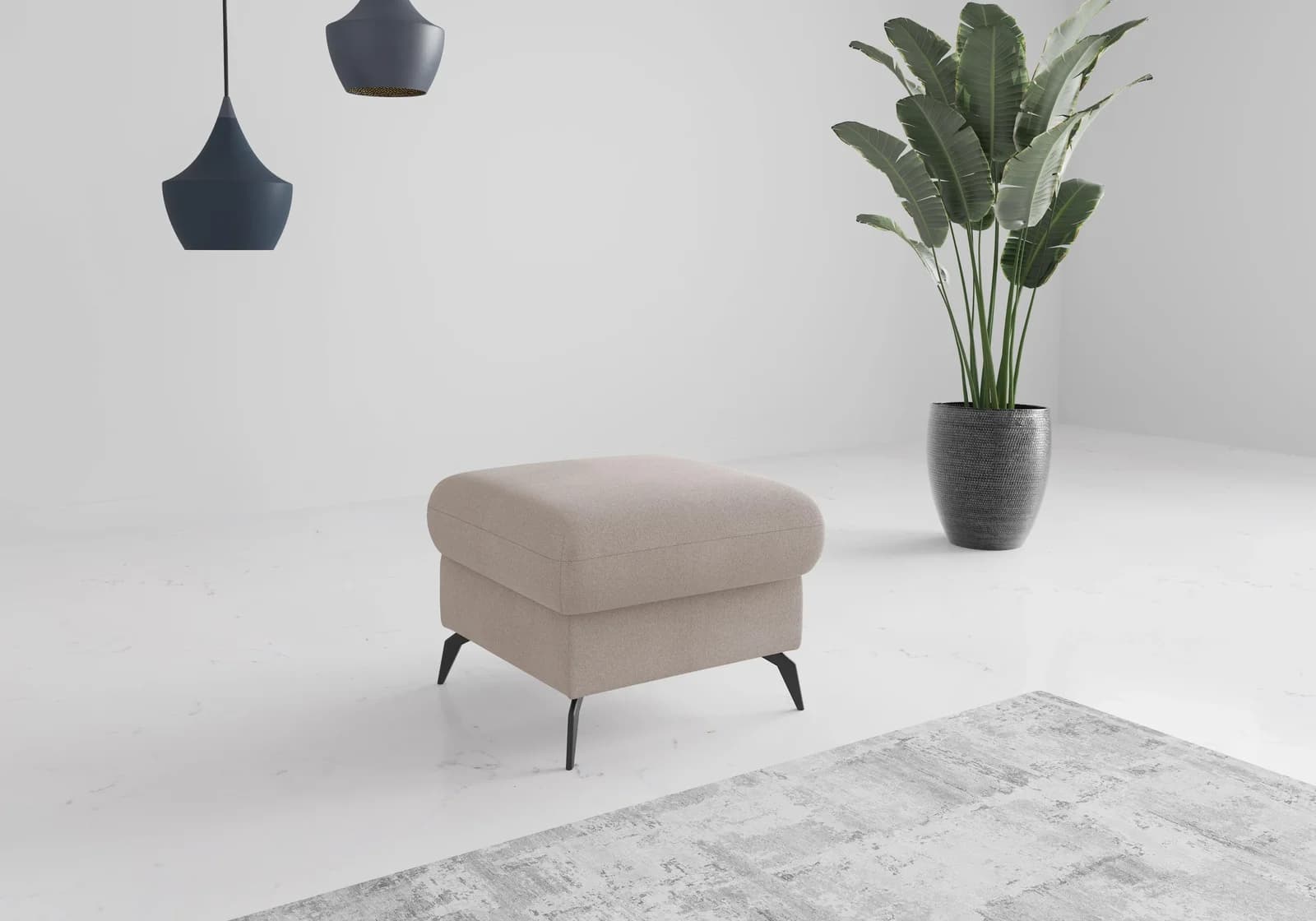 Home Affaire Polsterhocker Rochelle Grau mit Stauraum
