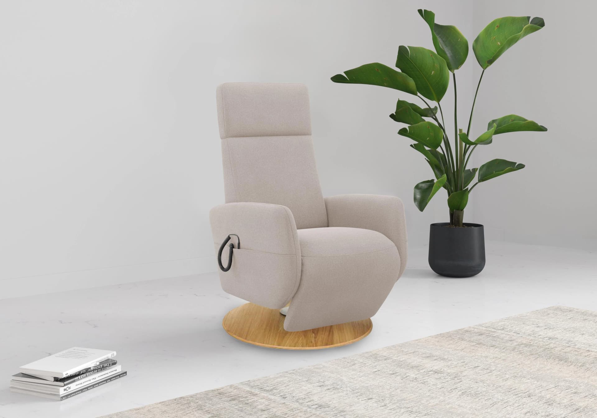 Home Affaire TV-Sessel Rochelle Grau mit Drehfunktion & Kopfteilverstellung
