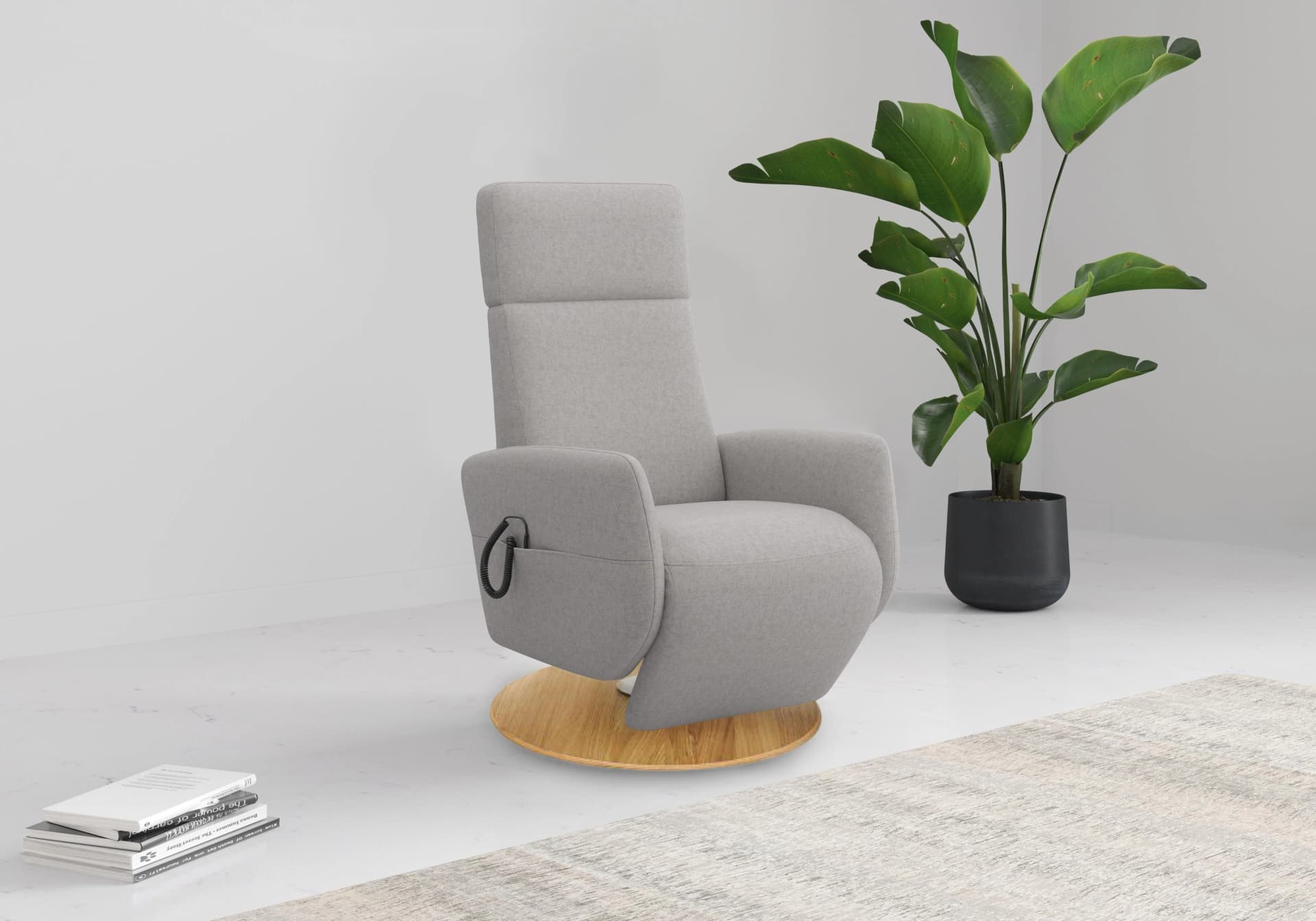 Home Affaire TV-Sessel Rochelle Grau mit 360° Drehfunktion & Aufstehhilfe