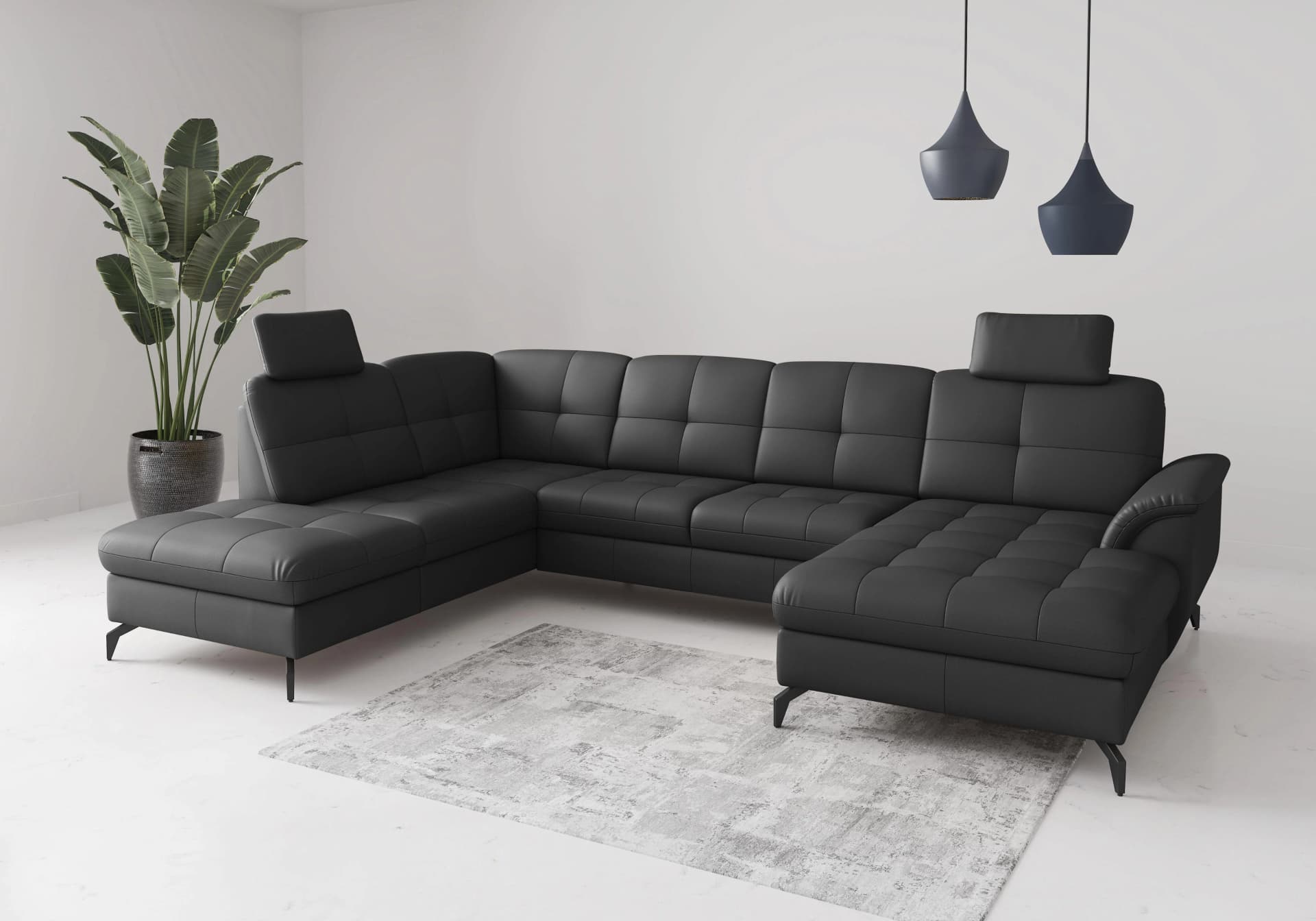 SIT & MORE Wohnlandschaft Zora Schwarz Mega-Recamiere