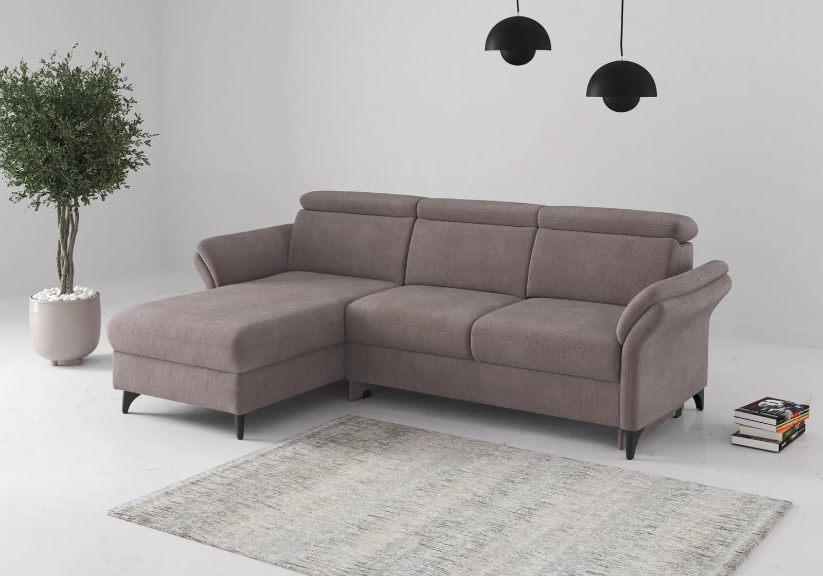 Sit & More Ecksofa Glendale L-Form Taupe