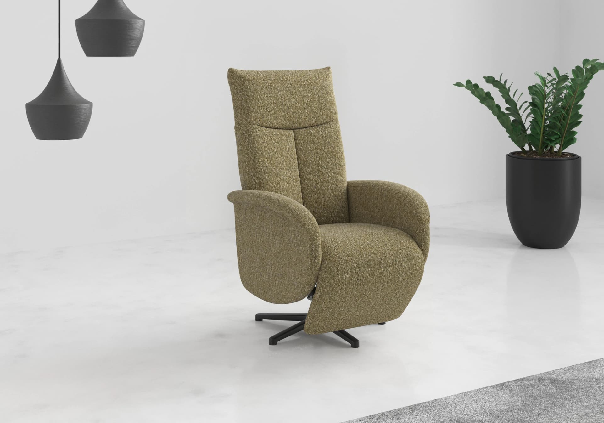 Sit & More TV-Sessel Glendale Olive mit Aufstehhilfe