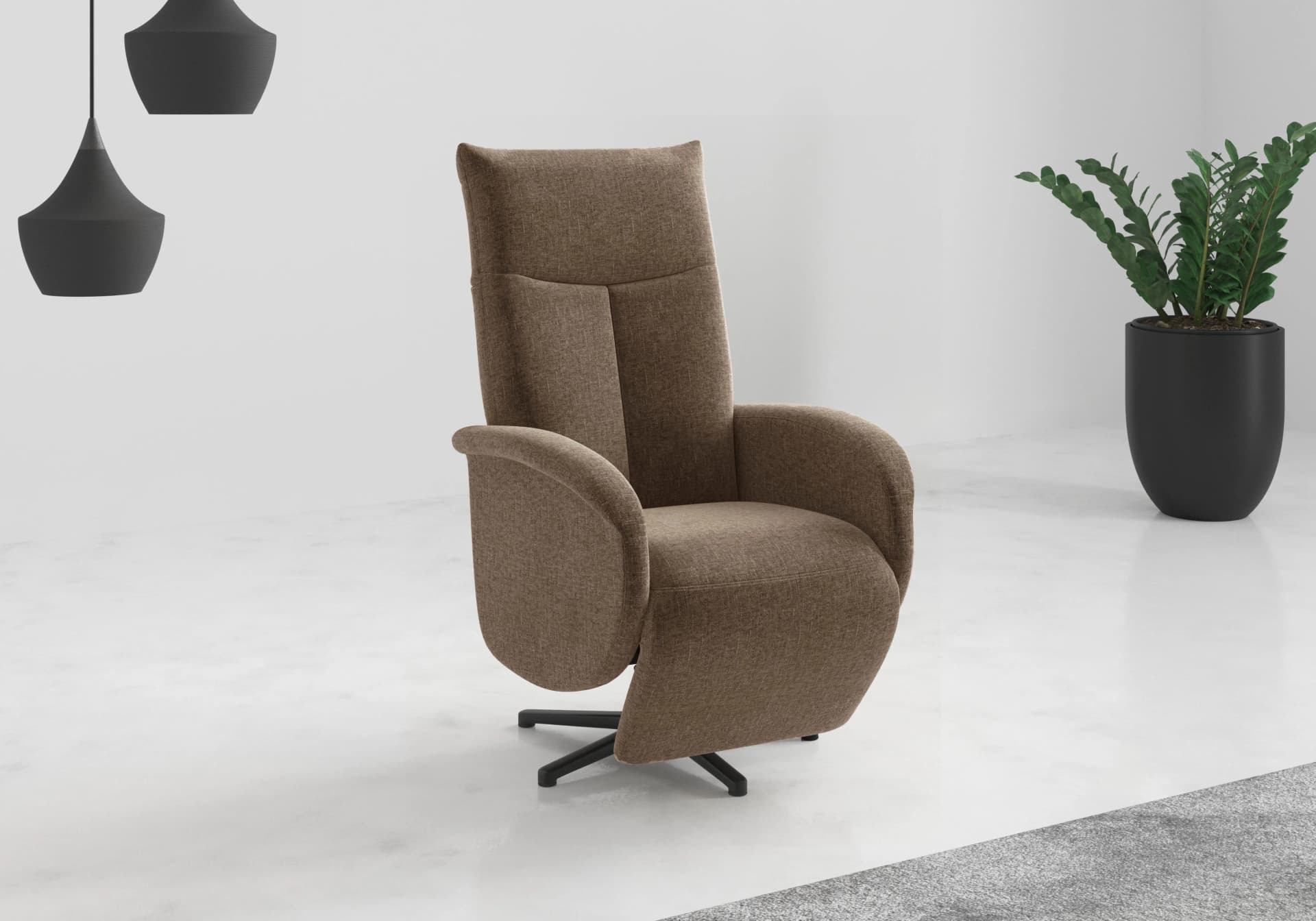 Sit & More TV-Sessel Juma Drehfunktion Kopfteilverstellung Hellbraun