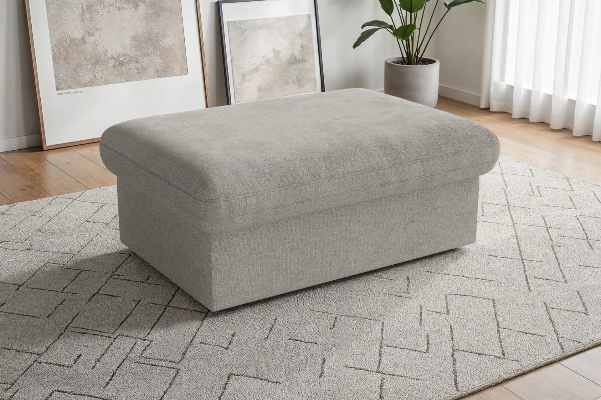 Polsterhocker Sit & More Moreno Beige mit Stauraum