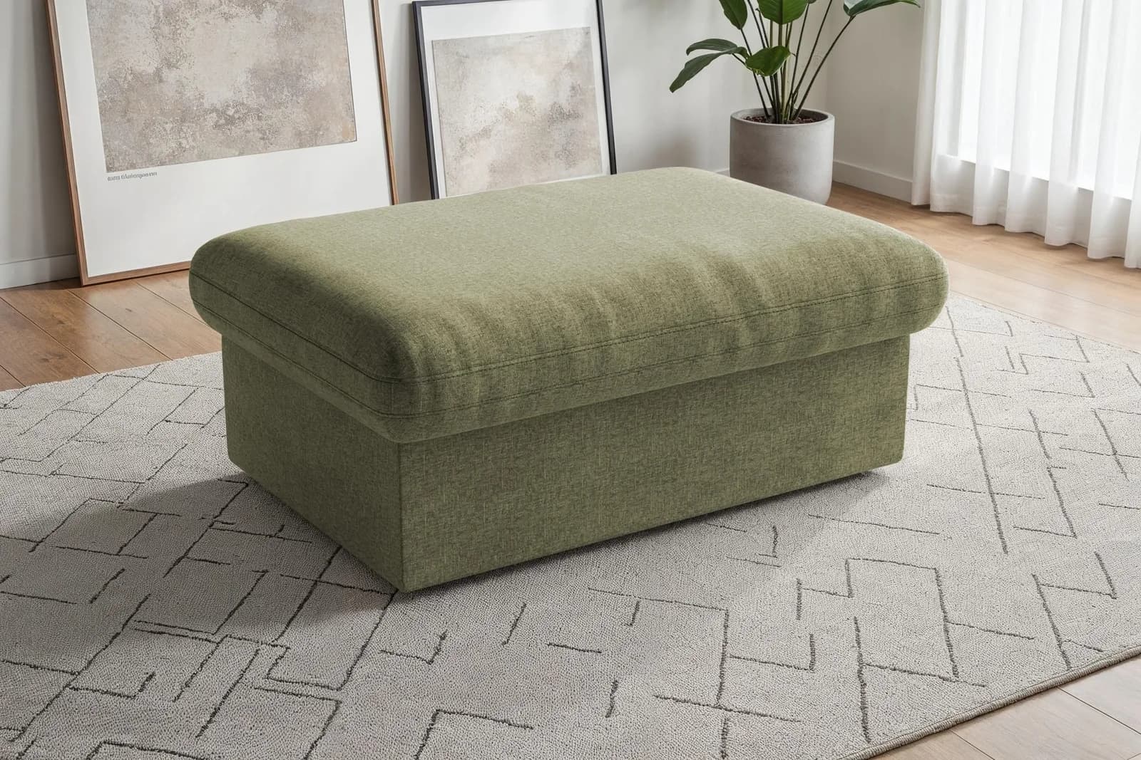 Polsterhocker Sit & More Moreno 90 cm Hellgrün