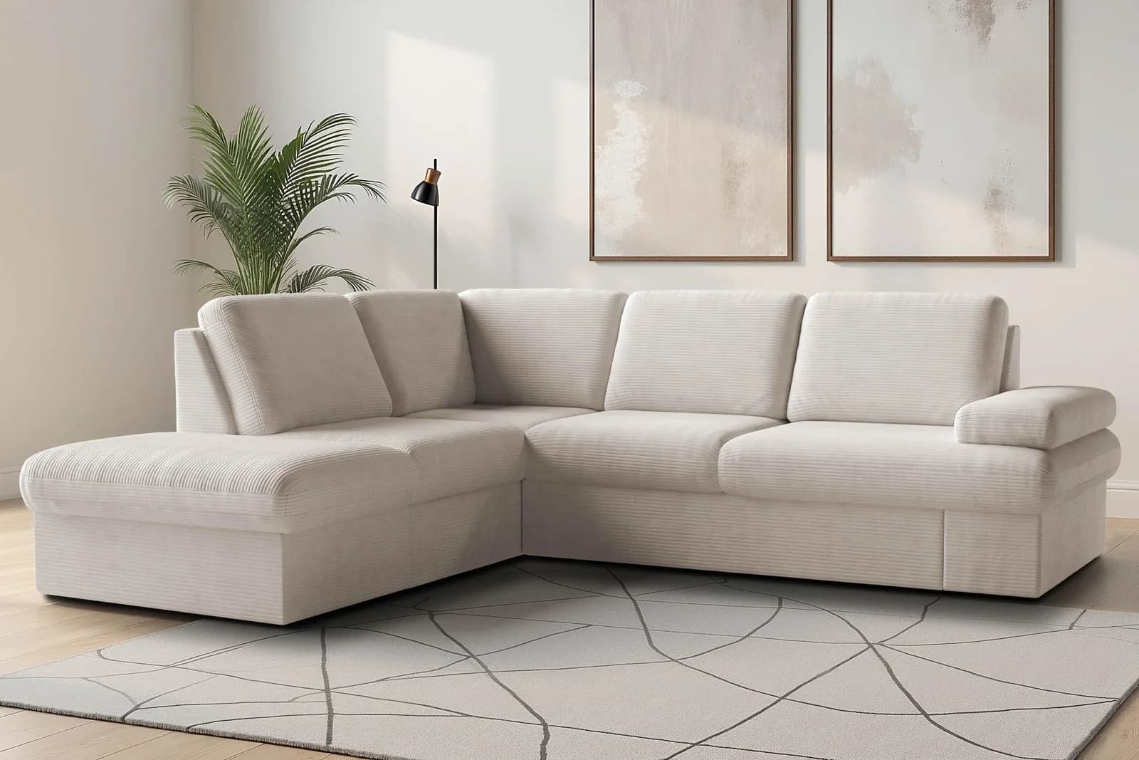 Sit & More Ecksofa Moreno L-Form Creme