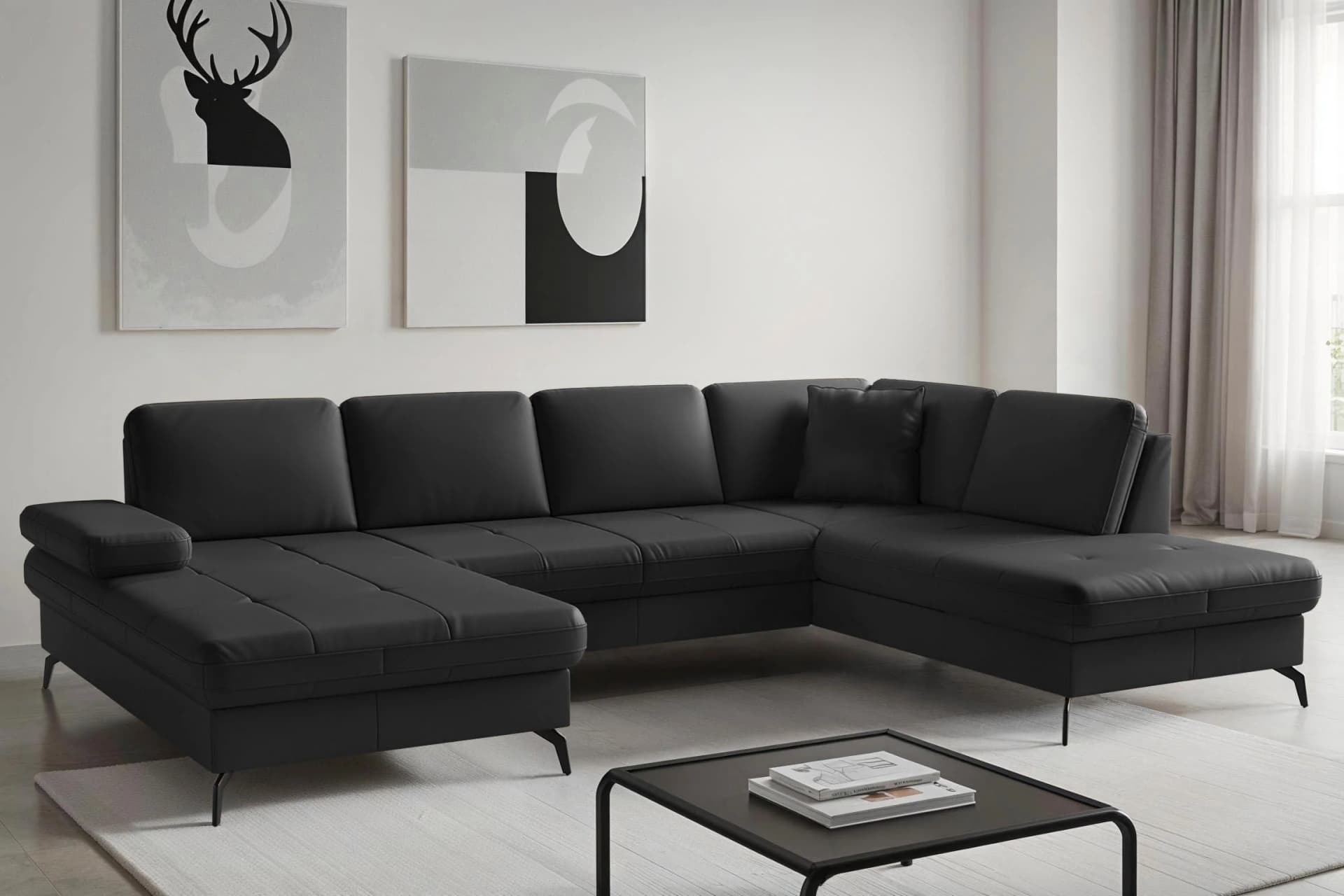 Wohnlandschaft SIT & MORE Morris Jubi Schwarz