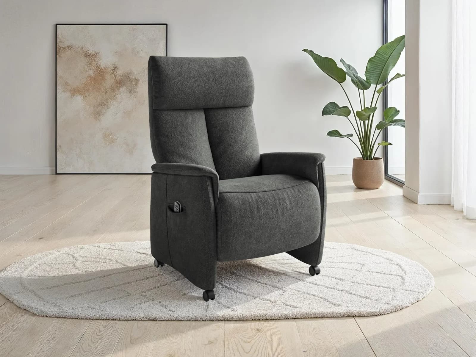 SIT & MORE TV-Sessel Cremona Comfort Plus Dunkelgrau Elektrisch Verstellbar