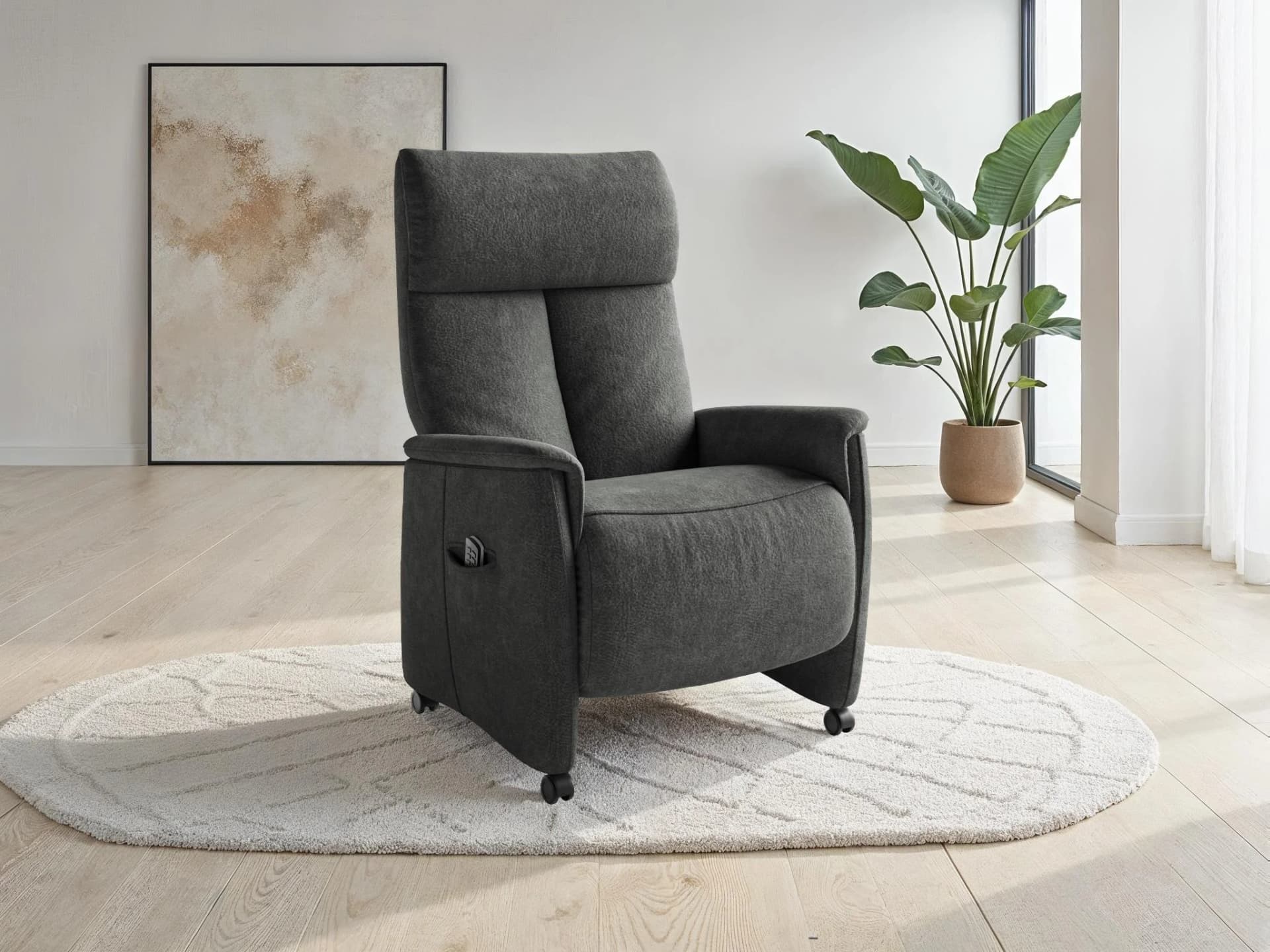 SIT & MORE TV-Sessel Cremona Comfort Plus Dunkelgrau Elektrisch Verstellbar