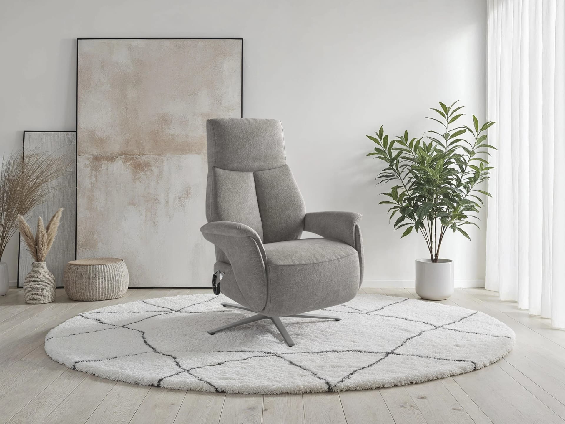 TV-Sessel SIT & MORE TV Lazy Grau Elektrisch Verstellbar