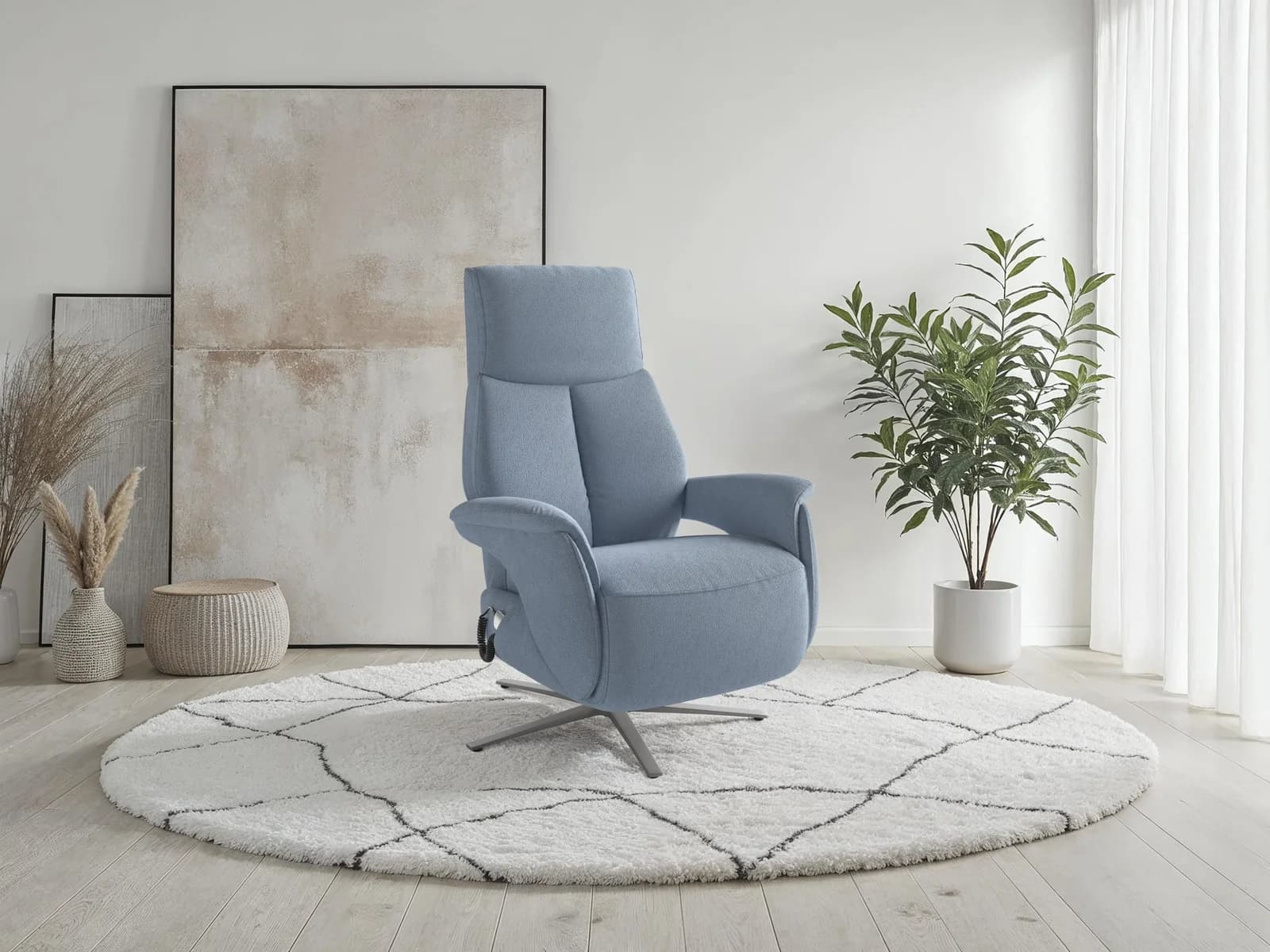 SIT & MORE TV Lazy Sessel elektrisch verstellbar hellblau