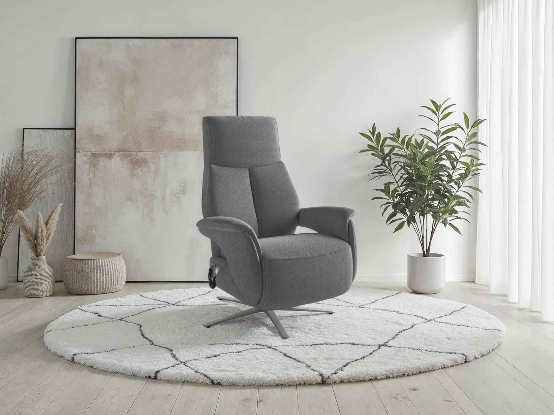 SIT & MORE TV Lazy Sessel elektrisch verstellbar anthrazit