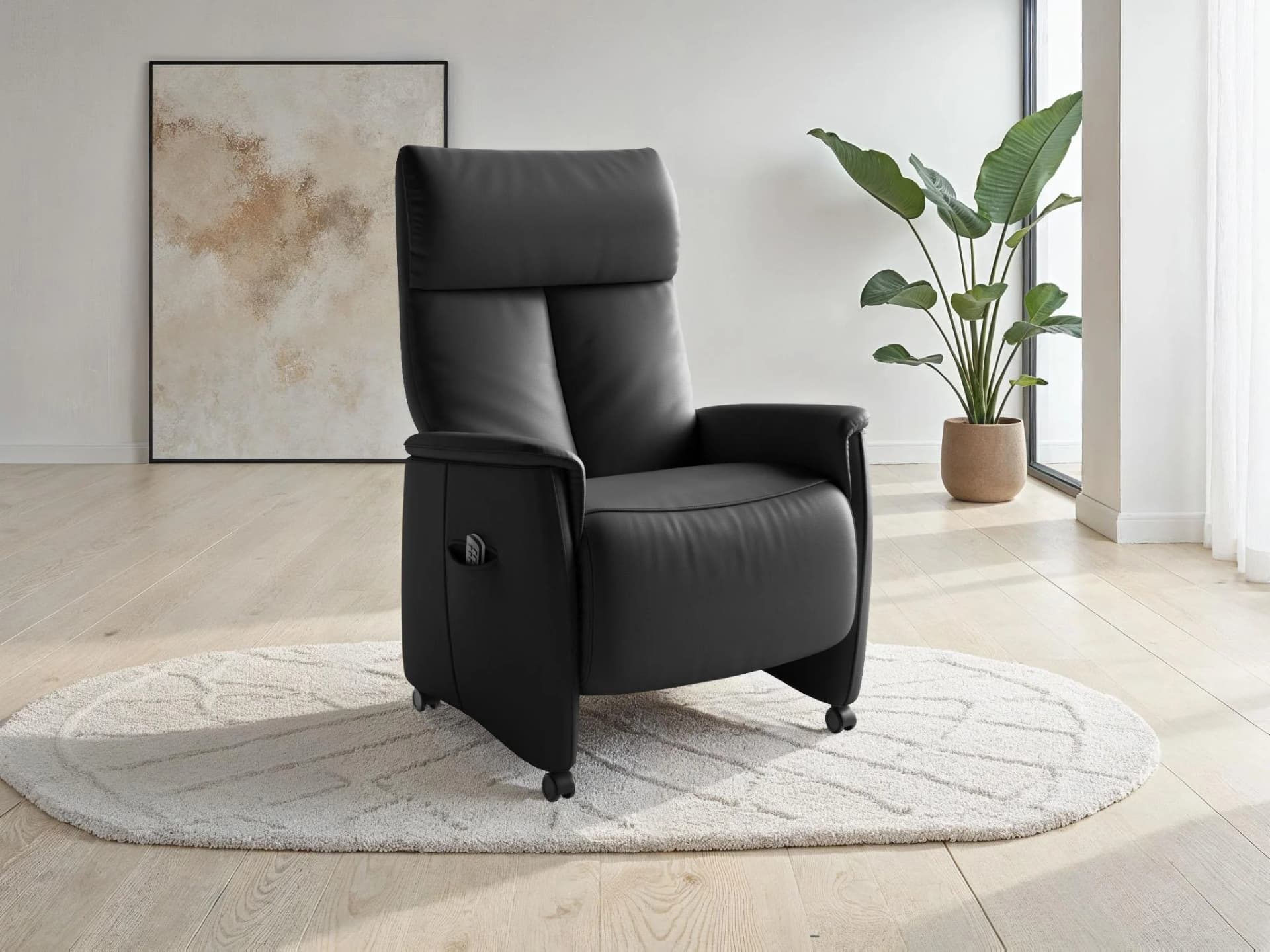 SIT & MORE TV-Sessel Cremona Comfort Schwarz Elektrisch Verstellbar