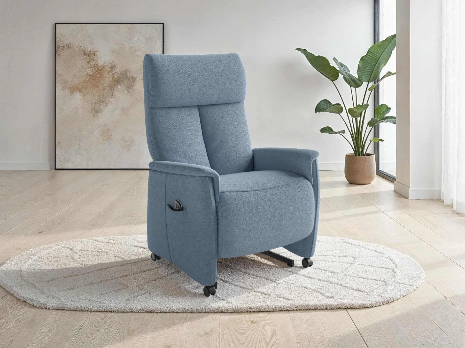 SIT & MORE TV-Sessel Cremona Comfort Elektrisch Verstellbar Hellblau