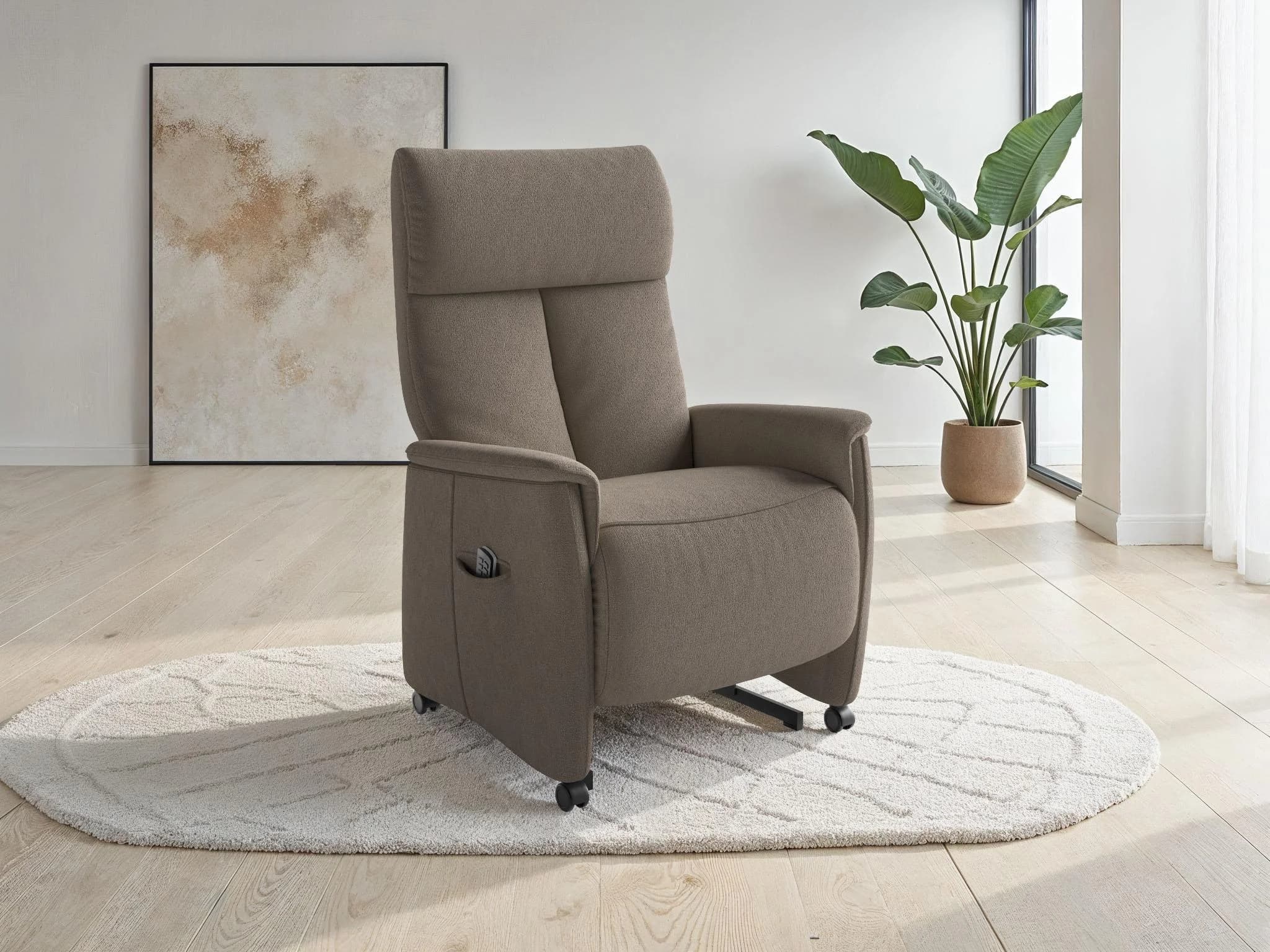 SIT & MORE Cremona Comfort TV-Sessel Taupe Elektrisch Mit Aufstehhilfe