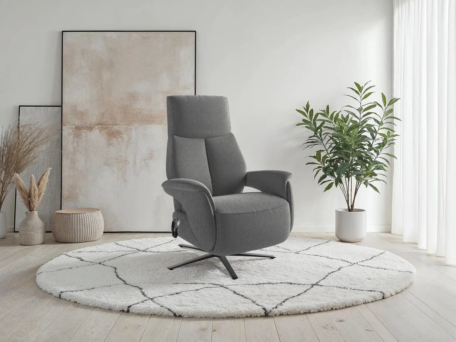 SIT & MORE TV Lazy Sessel elektrisch verstellbar anthrazit