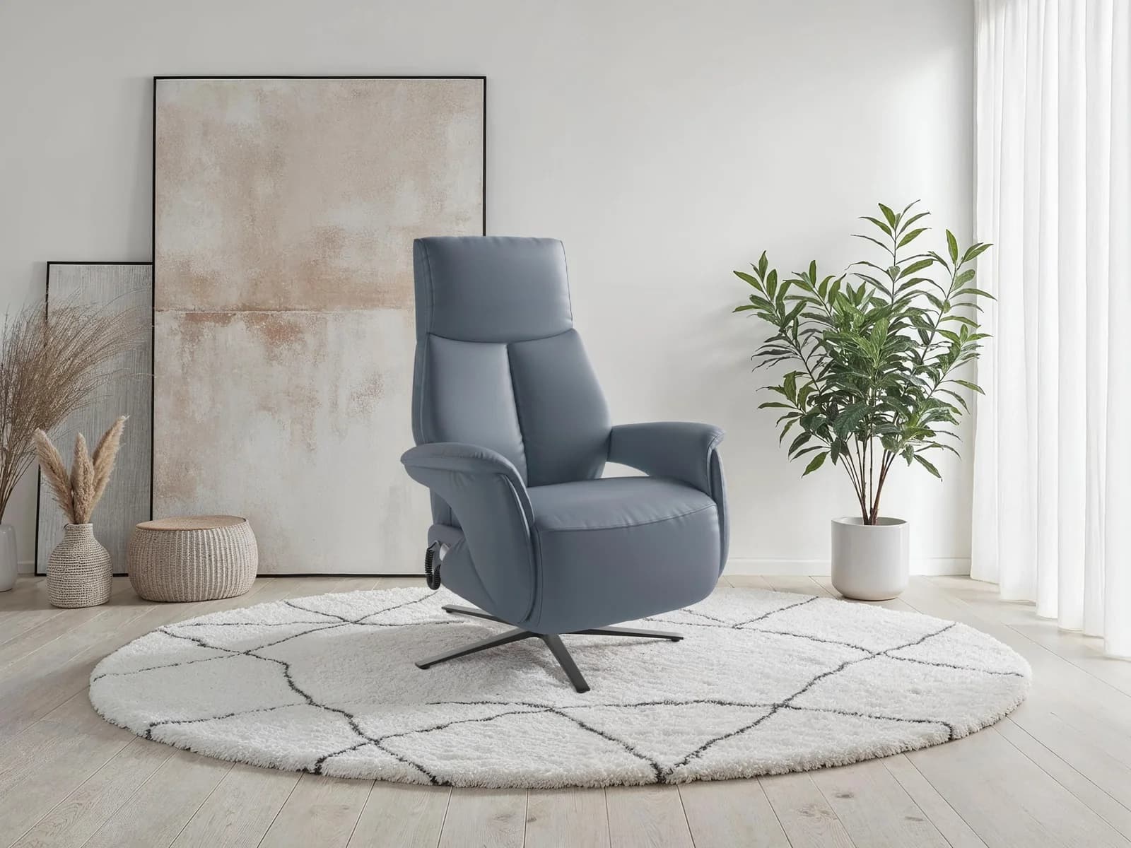 SIT & MORE TV Lazy Sessel elektrisch verstellbar graublau