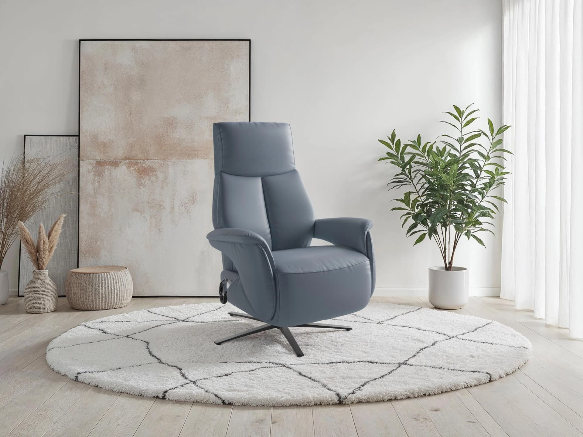 SIT & MORE TV Lazy Sessel Elektrisch Grau Blau