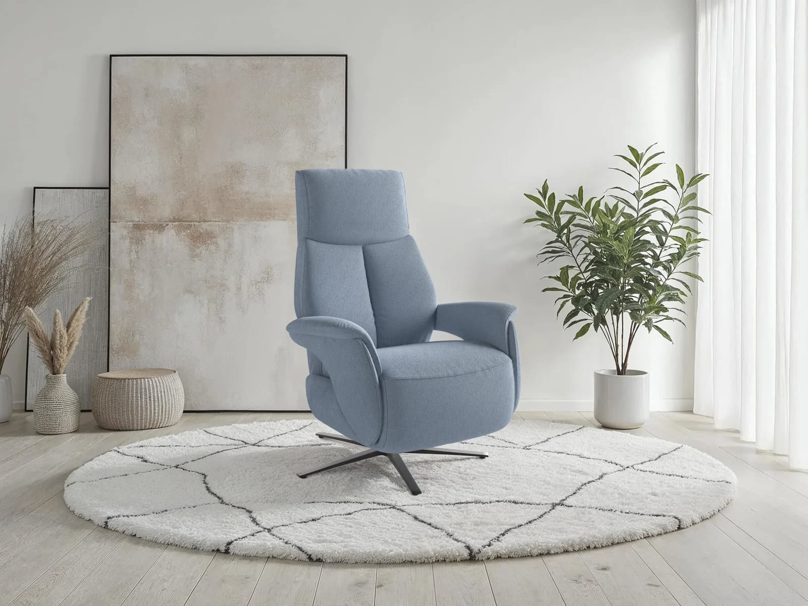 SIT & MORE TV Lazy Sessel hellblau mit Drehfunktion