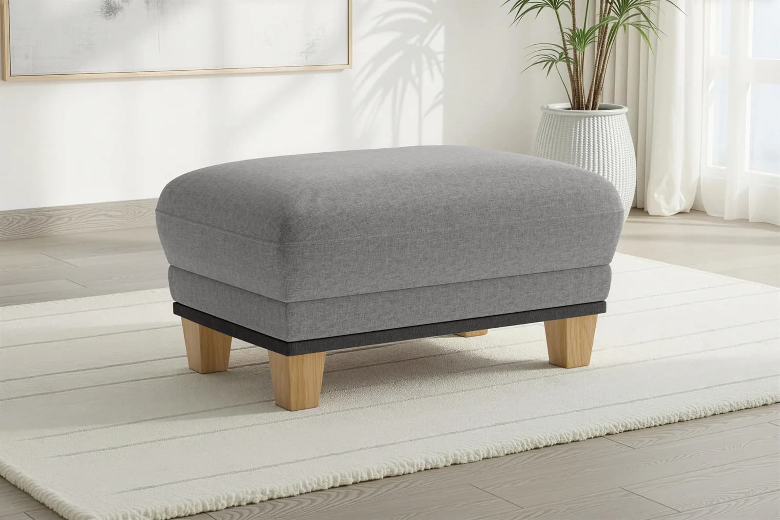 SIT & MORE Polsterhocker Concept Grau Buchefuß