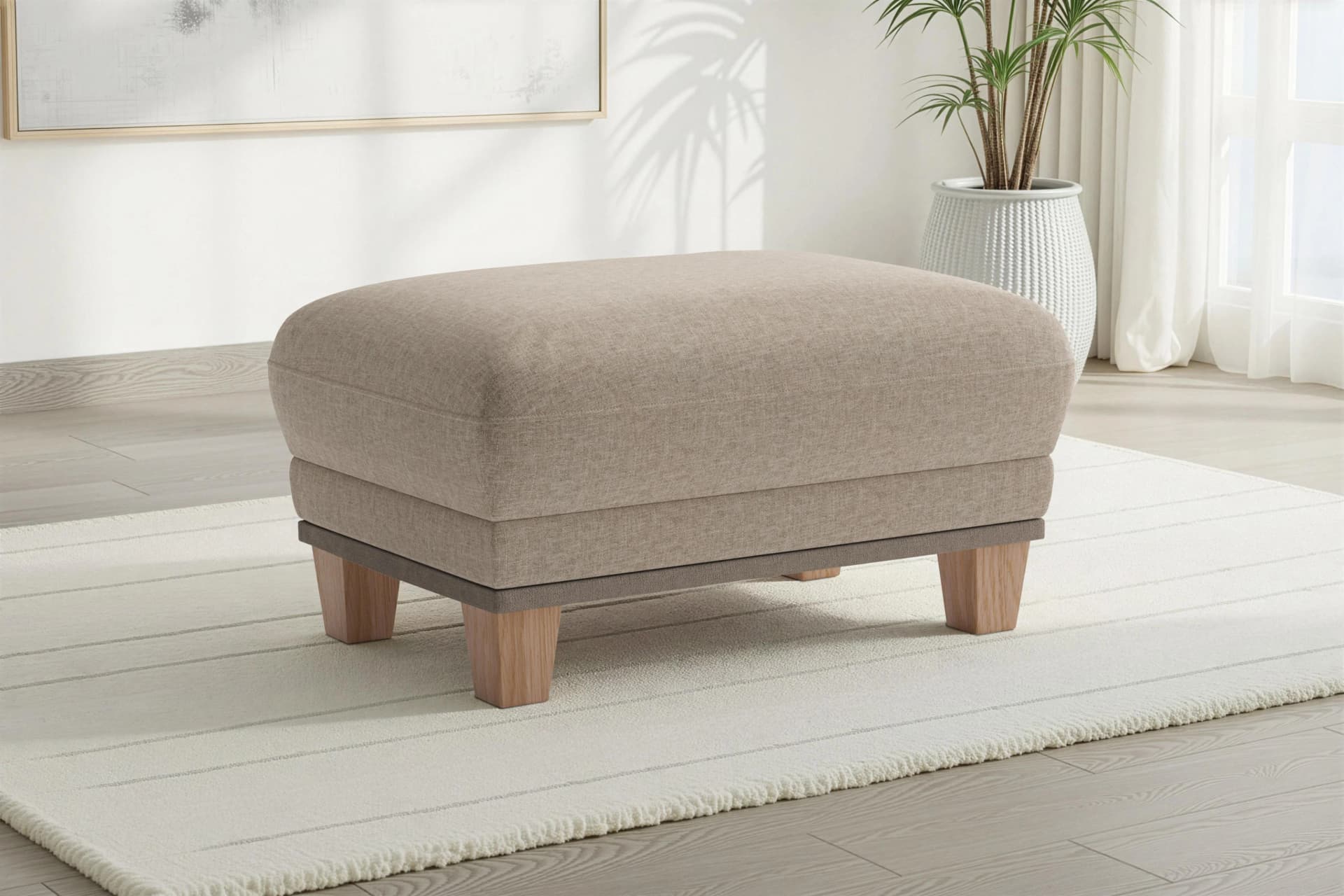 SIT & MORE Polsterhocker Concept Taupe Buchefuß