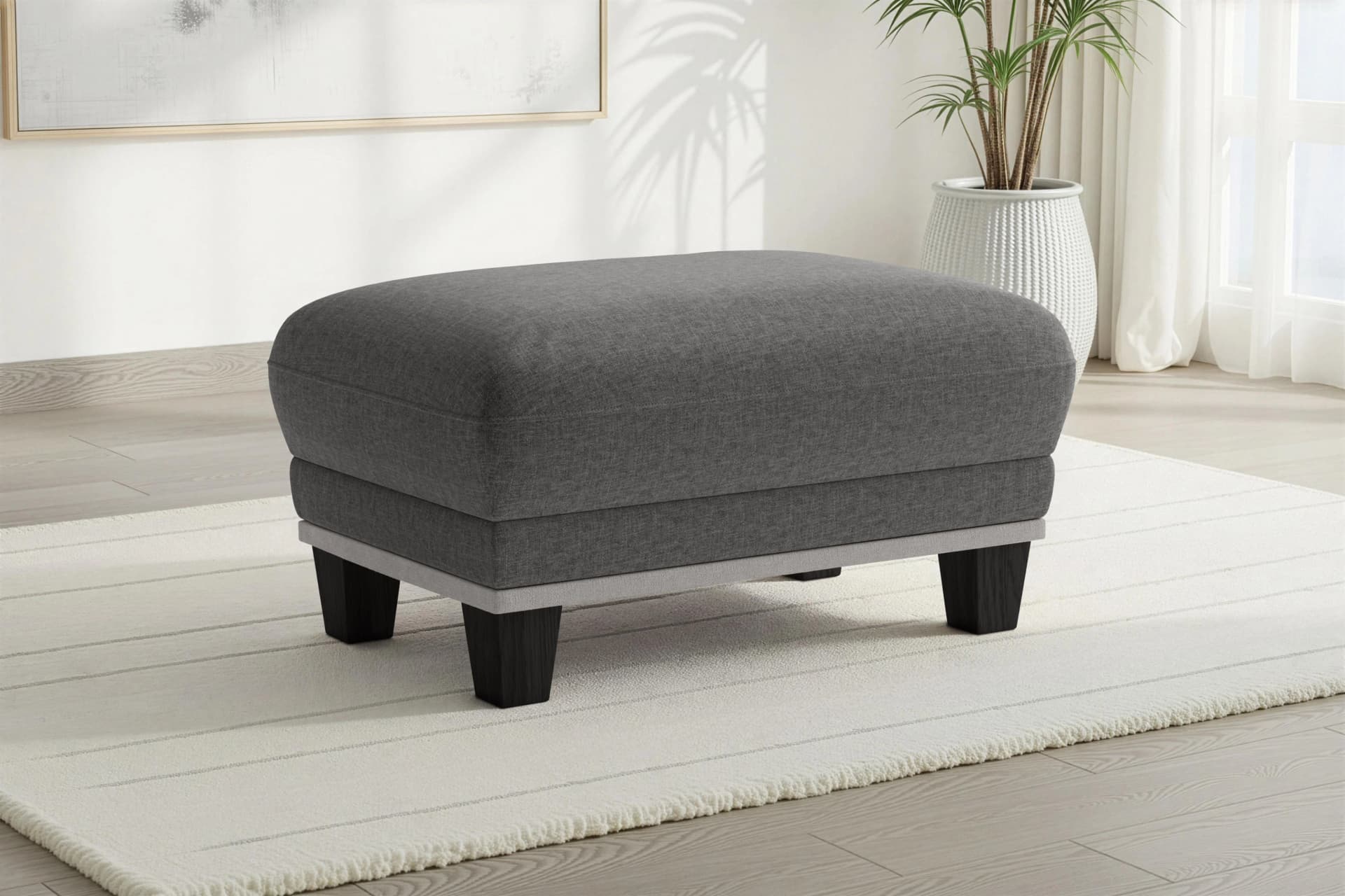 SIT & MORE Concept Polsterhocker Anthrazit Buche