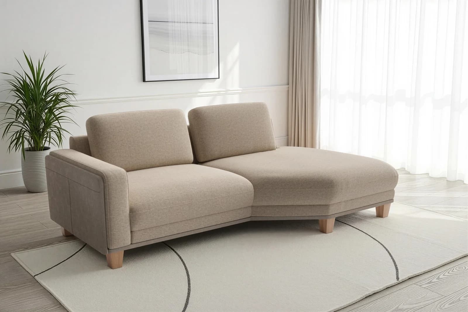 SIT & MORE Concept Ecksofa taupe 237cm Longchair rechts