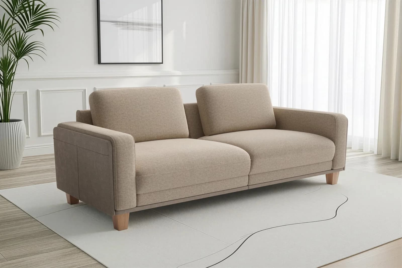SIT & MORE Big-Sofa Concept Taupe Modernes Sofa mit Holzfüßen