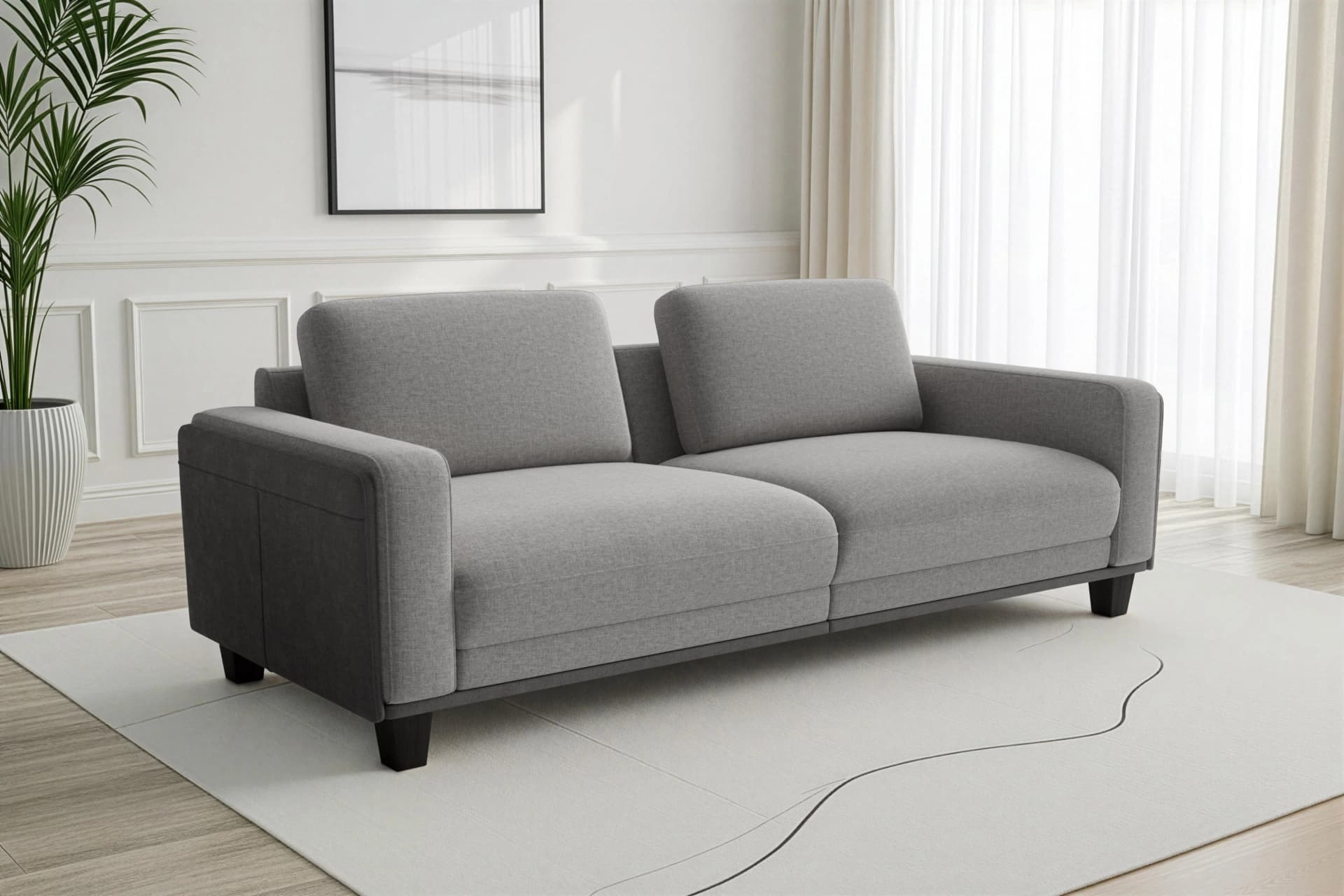 SIT & MORE Big-Sofa Concept Grau Modernes Sofa mit Holzfüßen