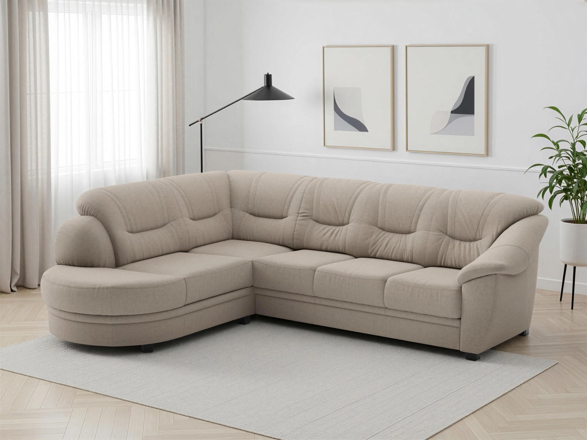 SIT & MORE Ecksofa Savona Taupe mit Federkern
