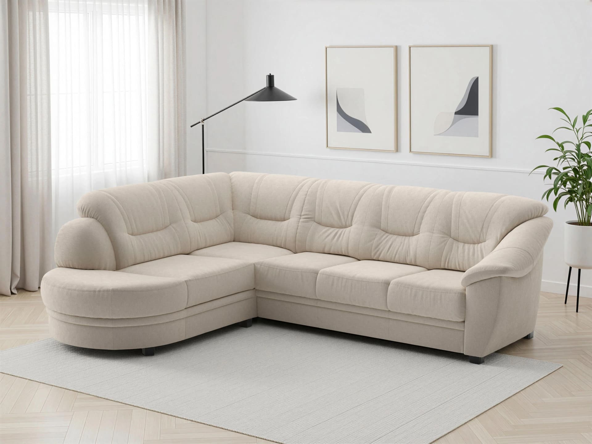 SIT & MORE Ecksofa Savona Chenille Creme