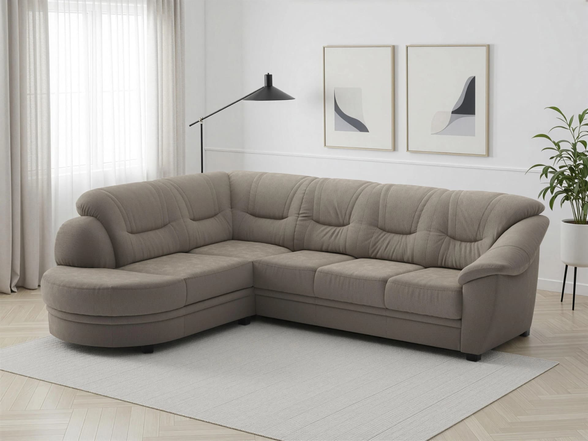 SIT & MORE Ecksofa Savona Taupe mit Federkern