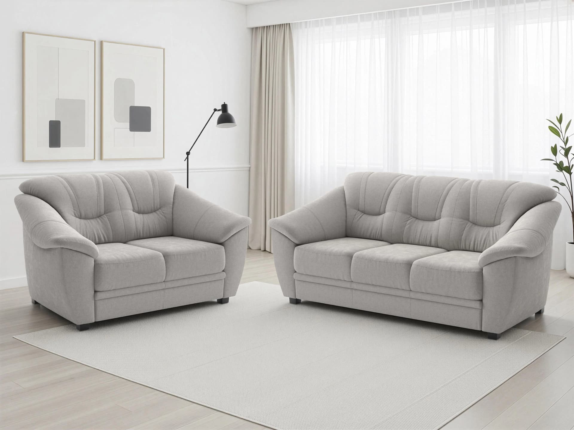 SIT & MORE Polstergarnitur Savona 2- & 3-Sitzer Hellgrau