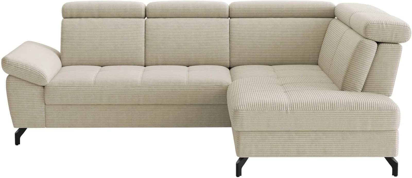 SIT & MORE Vanity Ecksofa Creme Cord mit Verstellfunktion