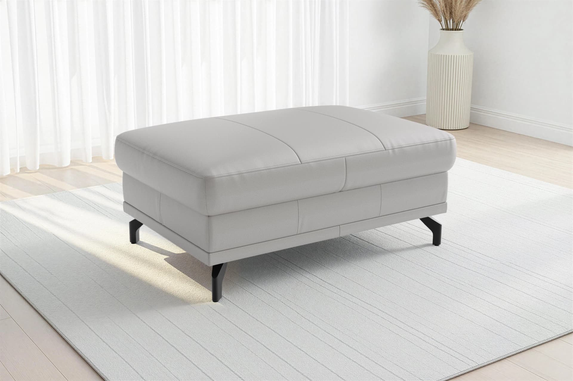 SIT & MORE Chelsea Polsterhocker Grau mit Stauraum