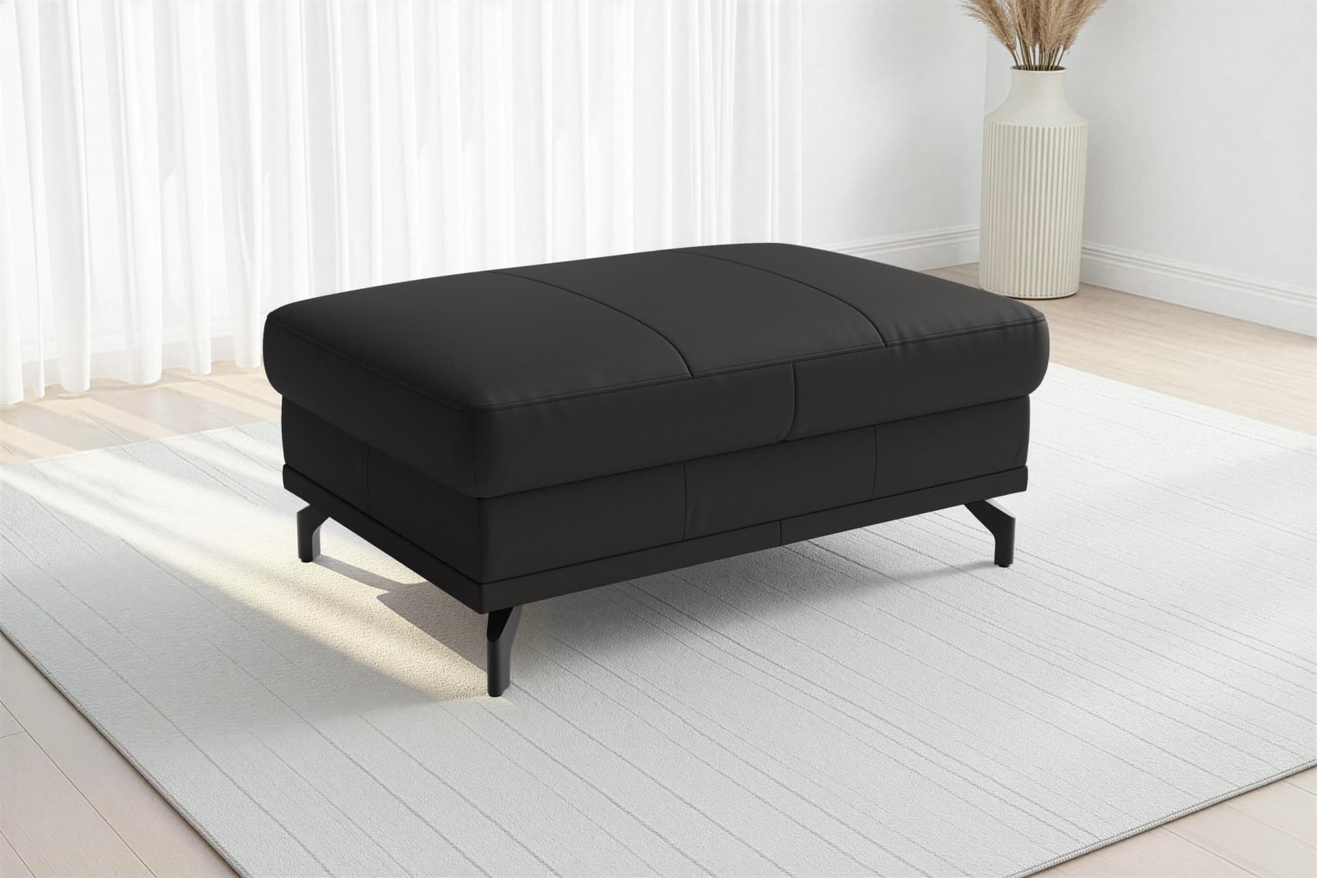 SIT & MORE Chelsea Polsterhocker Schwarz mit Stauraum