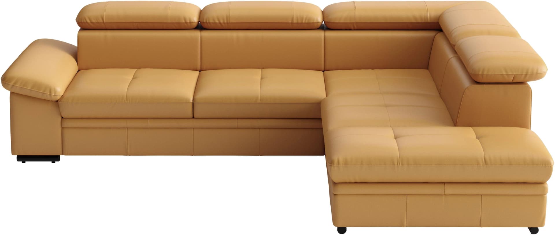 SIT & MORE Ecksofa Viola Curry NaturLEDER® mit Kopfteilverstellung