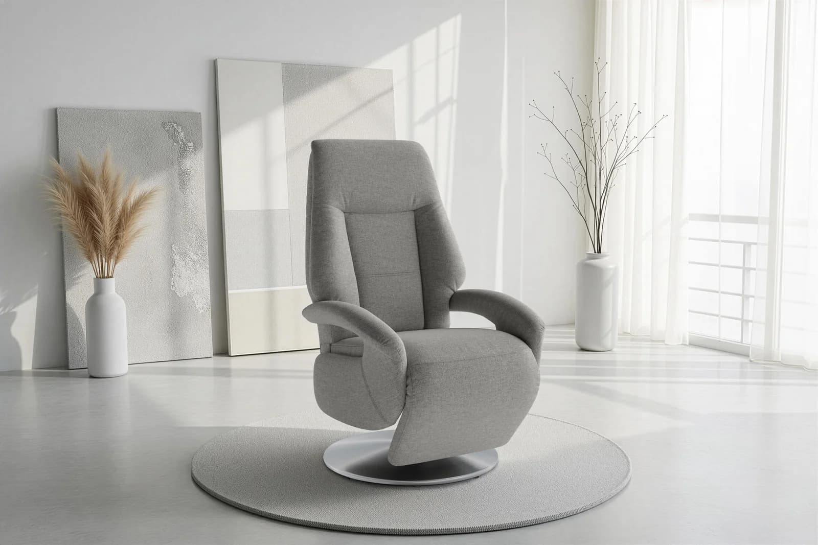 SIT & MORE TV-Sessel Enjoy Grau Elektrisch Verstellbar