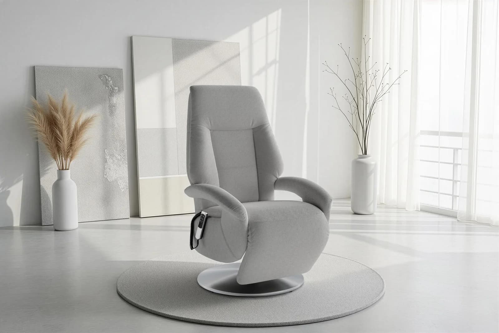 SIT & MORE TV-Sessel Enjoy Silber Elektrisch Verstellbar